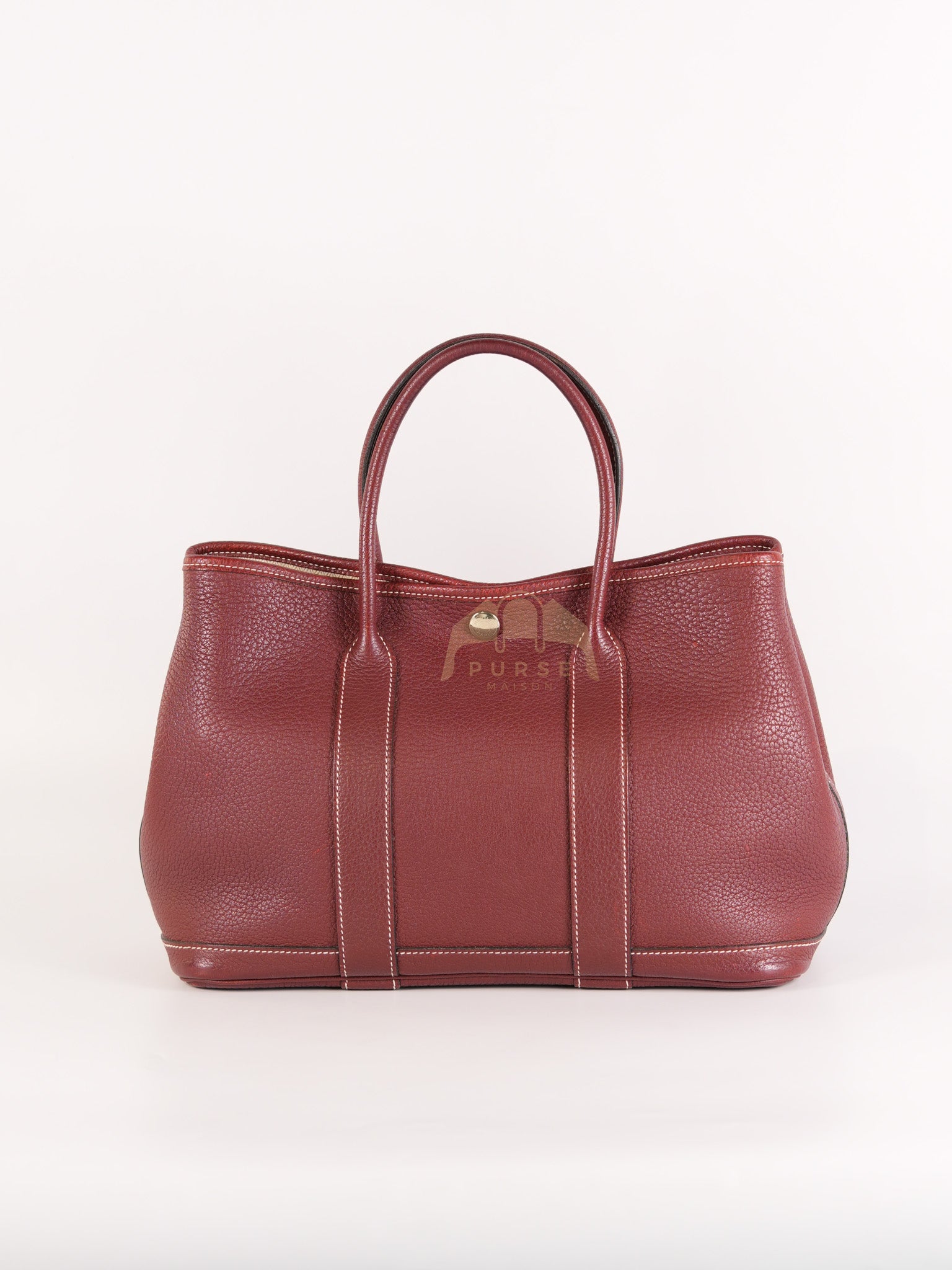 Garden Party Tote Bag (GPT) 30 in Rouge H Negonda Leather Palladium Hardware Stamp O Square (2011) | Purse Maison Luxury Bags Shop