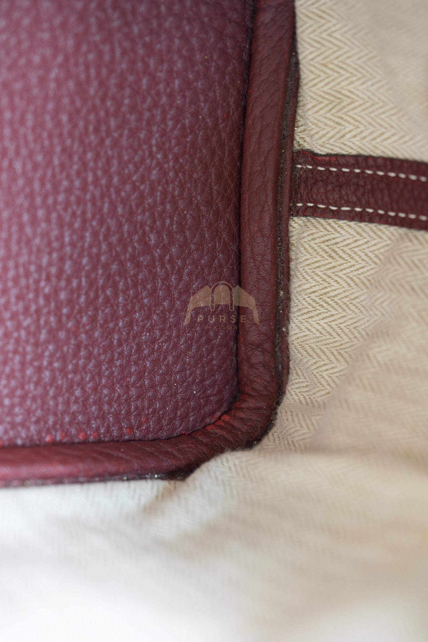 Garden Party Tote Bag (GPT) 30 in Rouge H Negonda Leather Palladium Hardware Stamp O Square (2011) | Purse Maison Luxury Bags Shop