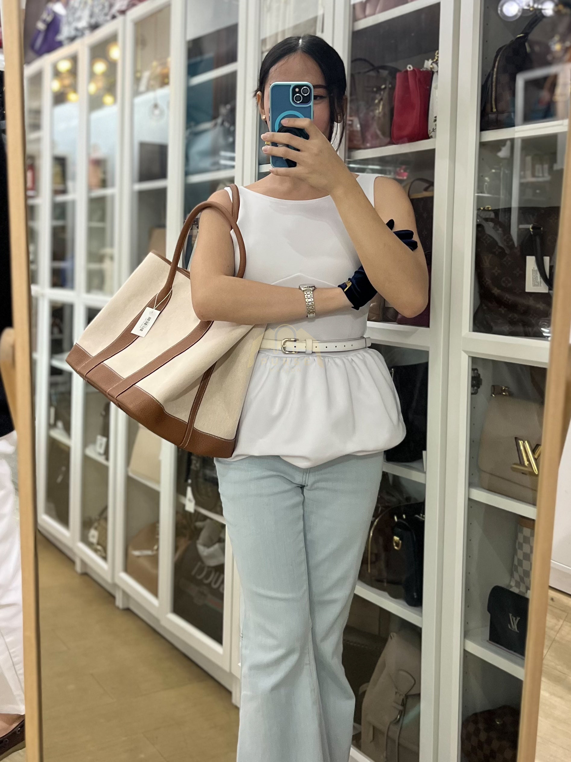 Garden Party Tote Bag (GPT) Voyage 41 in Beige Ecru Palladium Hardware Stamp K(2025) | Purse Maison Luxury Bags Shop