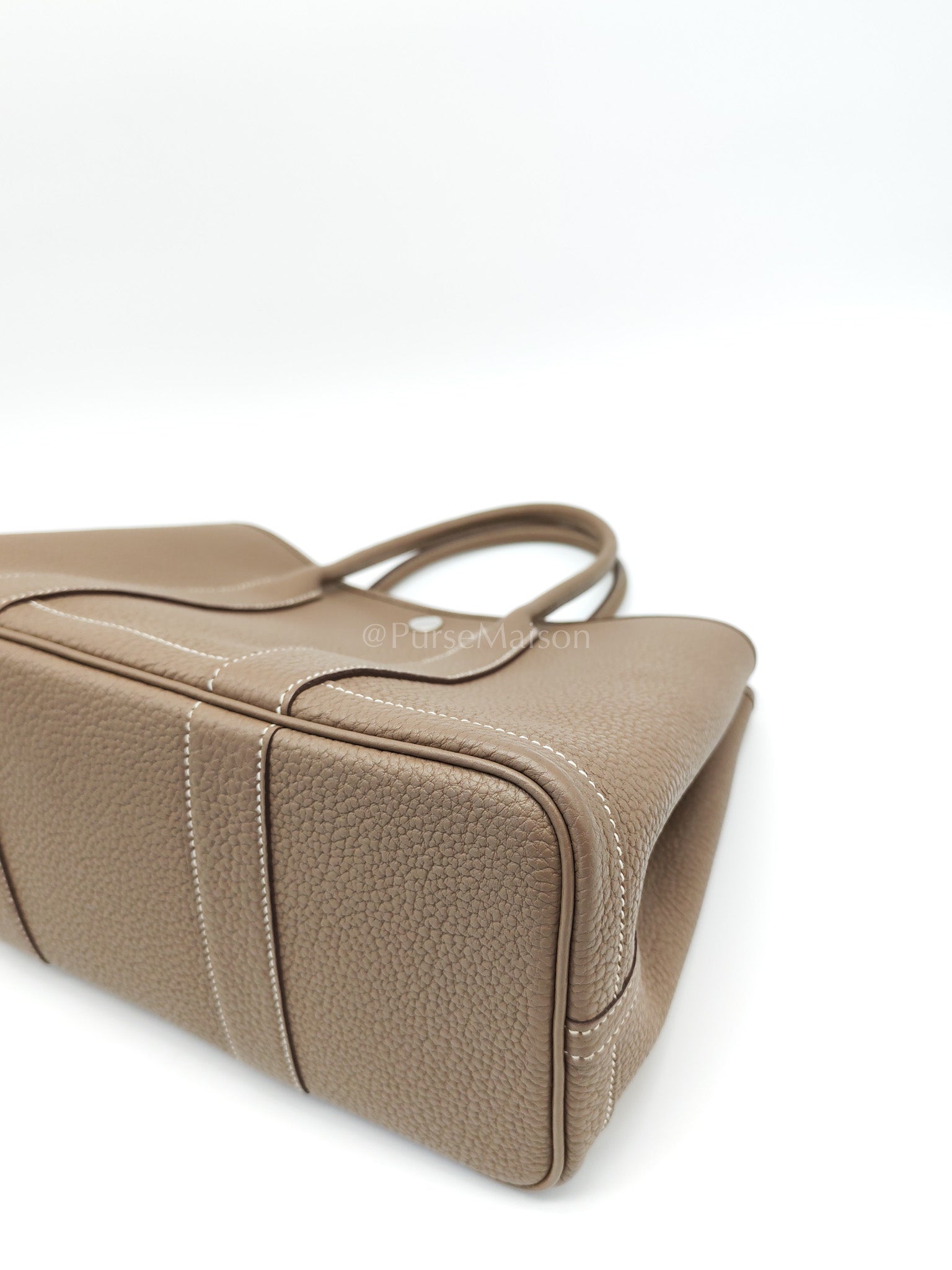 Garden Party Tote (GPT) 30 Etoupe Negonda Leather in Palladium Hardware Stamp W(2024) | Purse Maison Luxury Bags Shop