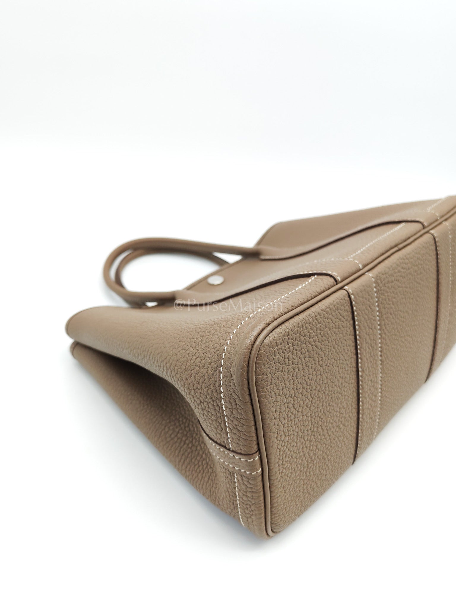 Garden Party Tote (GPT) 30 Etoupe Negonda Leather in Palladium Hardware Stamp W(2024) | Purse Maison Luxury Bags Shop