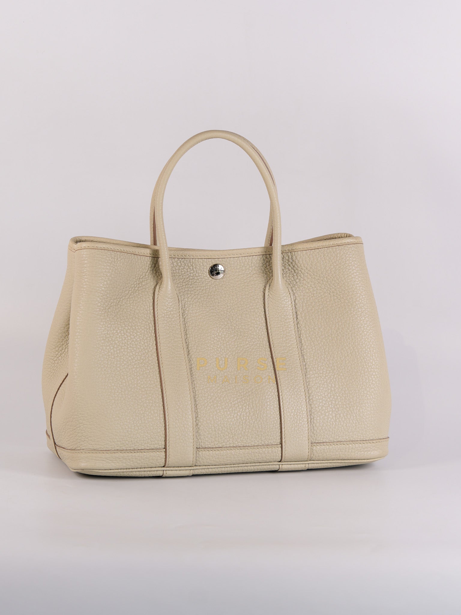 Garden Party Tote (GPT) 30 in Beton Veau Negonda Leather & Palladium Hardware Stamp Z (2021) | Purse Maison Luxury Bags Shop
