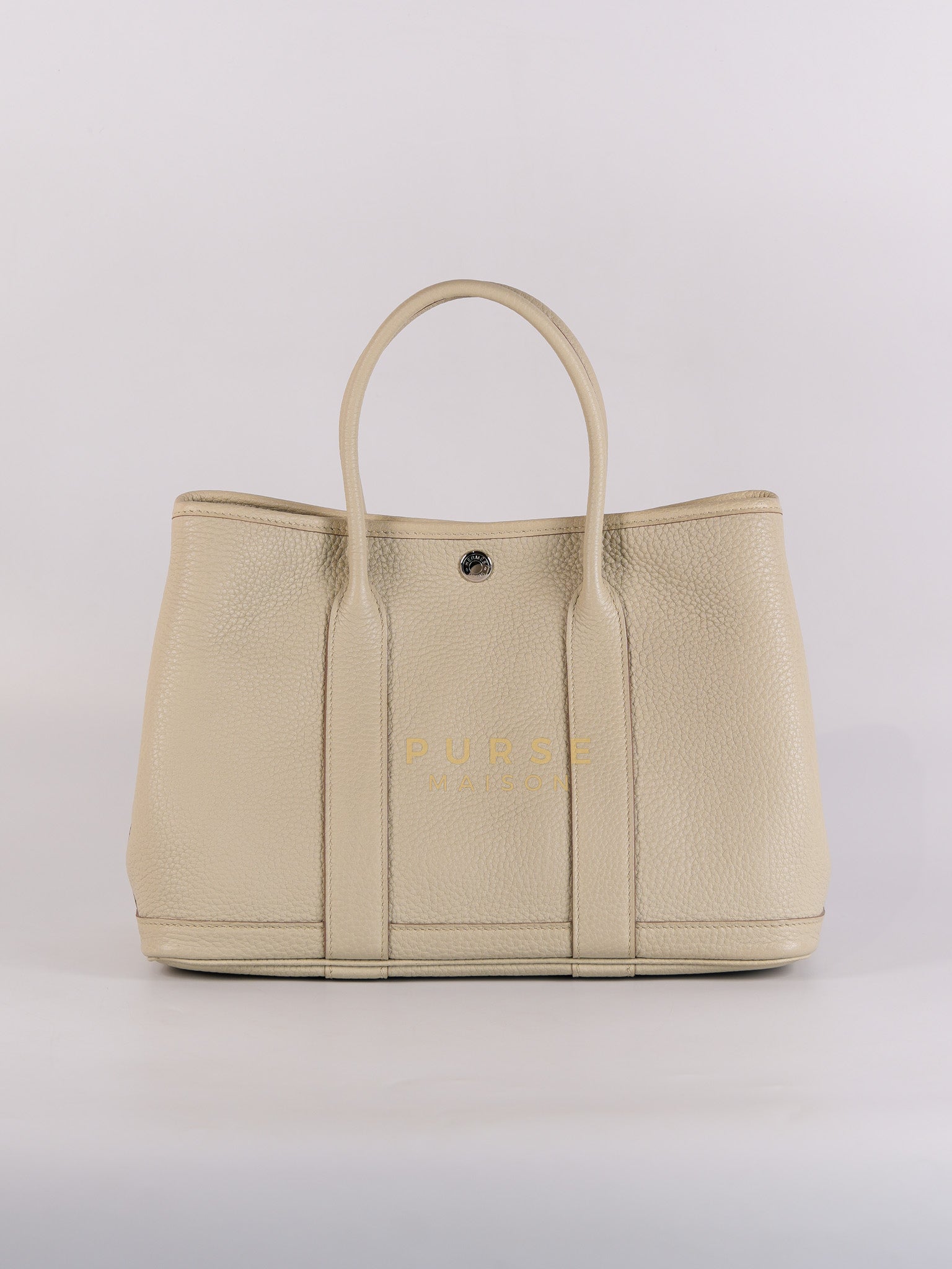 Garden Party Tote (GPT) 30 in Beton Veau Negonda Leather & Palladium Hardware Stamp Z (2021) | Purse Maison Luxury Bags Shop
