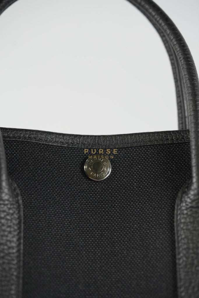 Garden Party Tote (GPT 30) in Black Canvas and Palladium Hardware Stamp B (2023) | Purse Maison Luxury Bags Shop