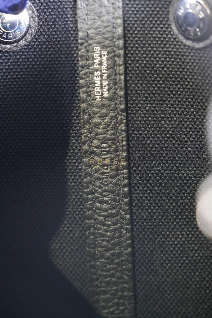 Garden Party Tote (GPT 30) in Black Canvas and Palladium Hardware Stamp B (2023) | Purse Maison Luxury Bags Shop