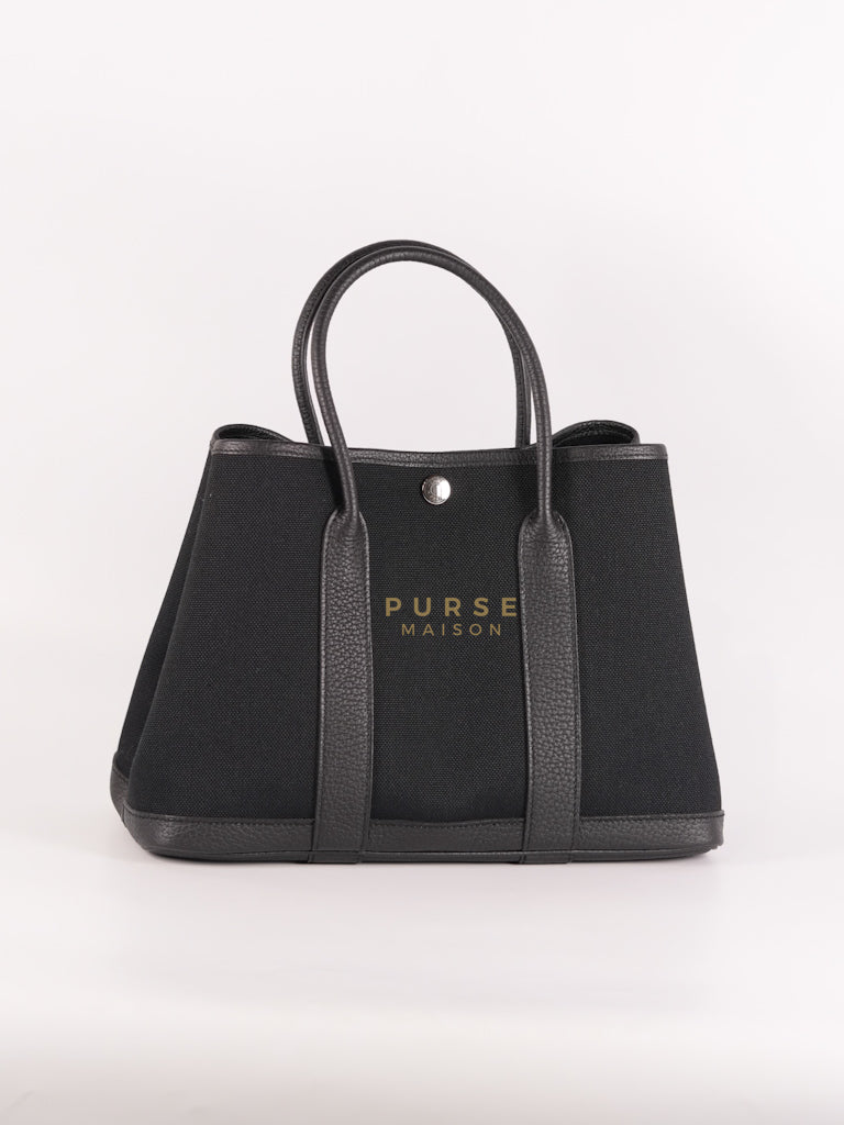 Garden Party Tote (GPT 30) in Black Canvas and Palladium Hardware Stamp B (2023) | Purse Maison Luxury Bags Shop