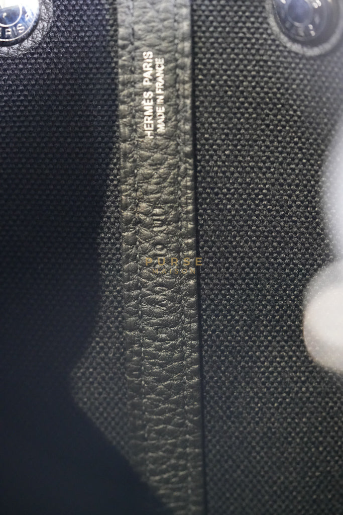 Garden Party Tote (GPT 30) in Black Canvas and Palladium Hardware Stamp B (2023) | Purse Maison Luxury Bags Shop