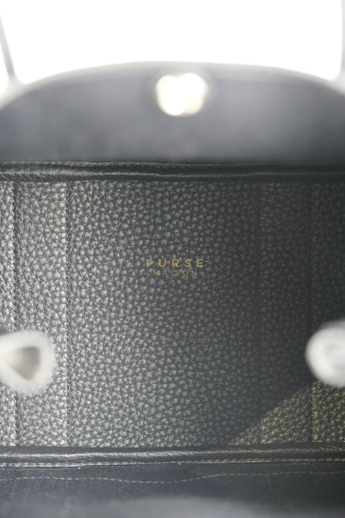 Garden Party Tote (GPT 30) in Black Canvas and Palladium Hardware Stamp B (2023) | Purse Maison Luxury Bags Shop