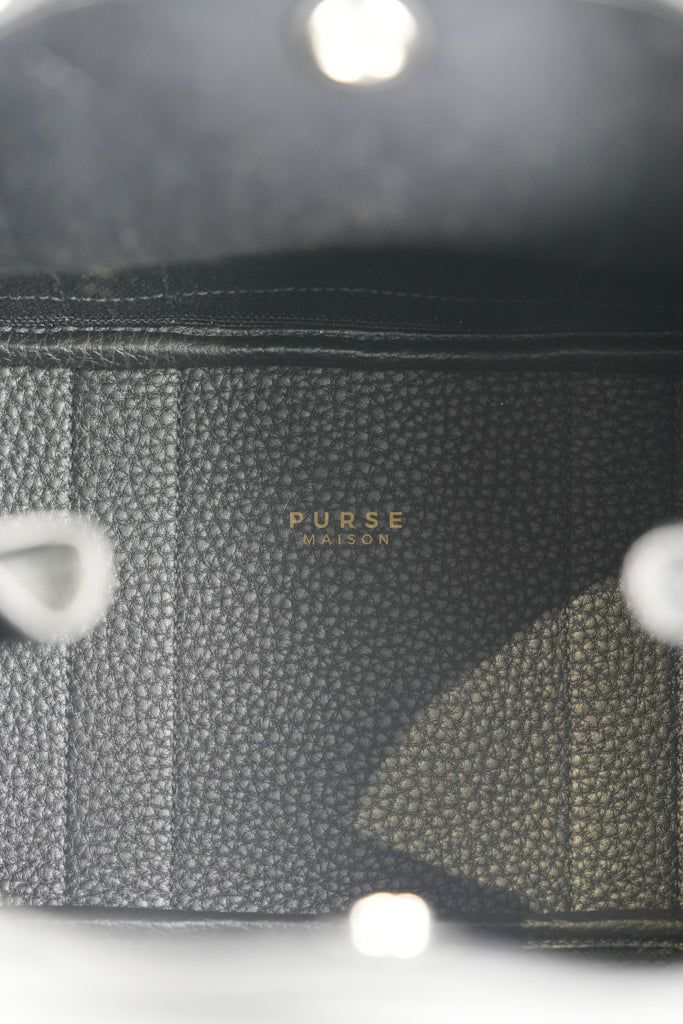 Garden Party Tote (GPT 30) in Black Canvas and Palladium Hardware Stamp B (2023) | Purse Maison Luxury Bags Shop