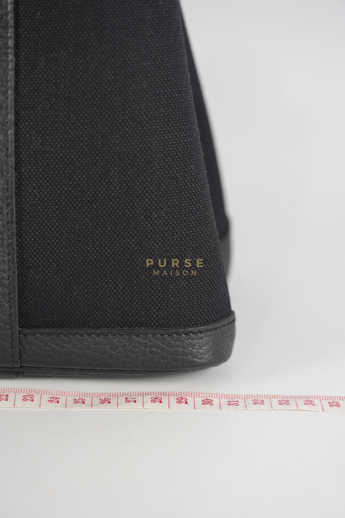 Garden Party Tote (GPT 30) in Black Canvas and Palladium Hardware Stamp B (2023) | Purse Maison Luxury Bags Shop