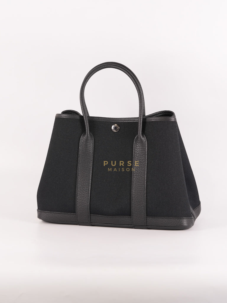 Garden Party Tote (GPT 30) in Black Canvas and Palladium Hardware Stamp B (2023) | Purse Maison Luxury Bags Shop