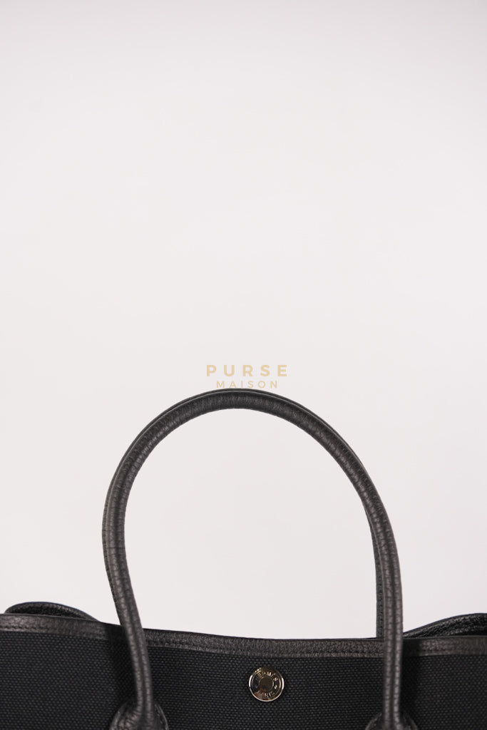Garden Party Tote (GPT 30) in Black Canvas and Palladium Hardware Stamp B (2023) | Purse Maison Luxury Bags Shop