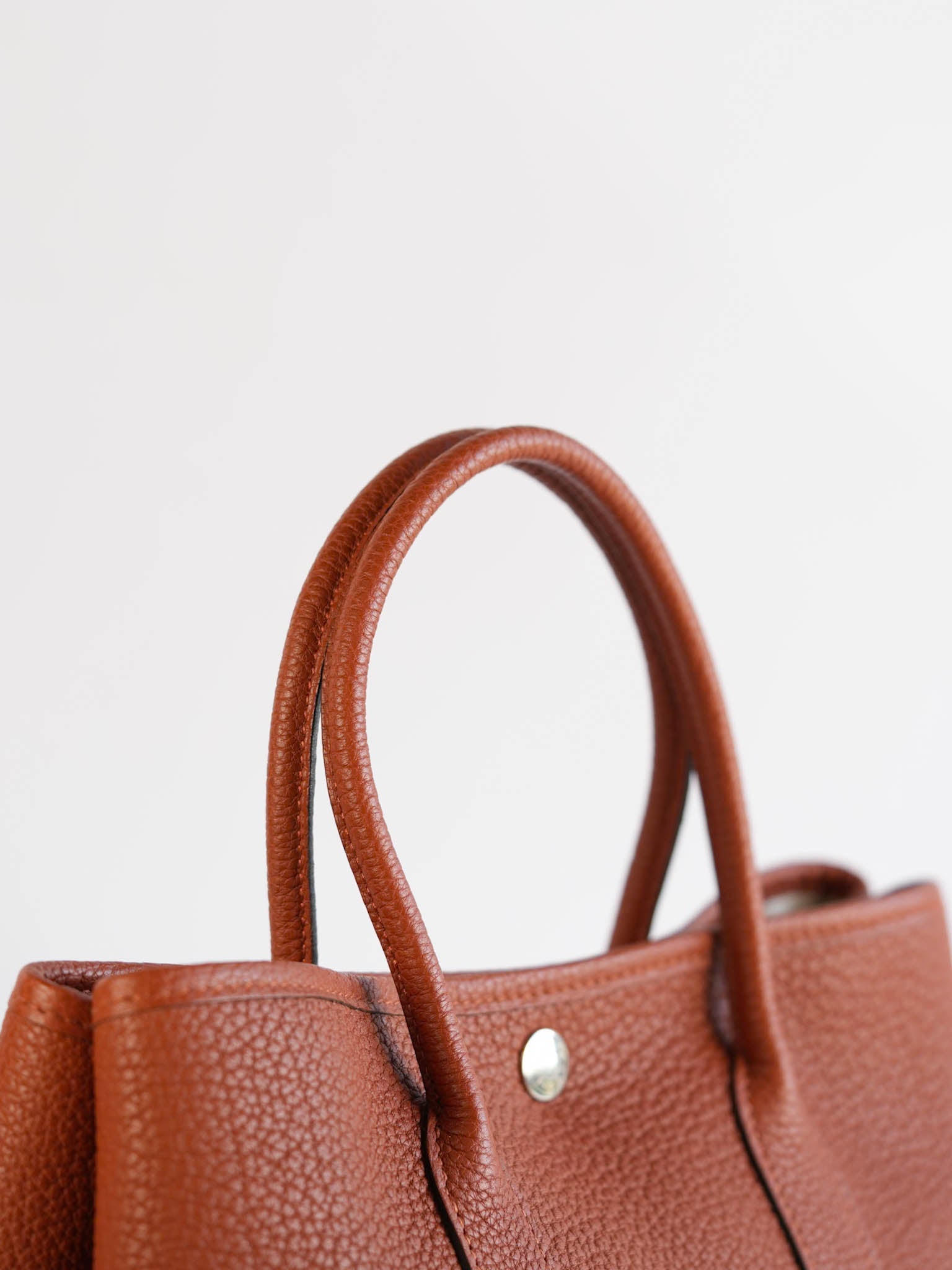 Garden Party Tote (GPT) 30 in Brique Clemence Leather PHW Stamp X | Purse Maison Luxury Bags Shop