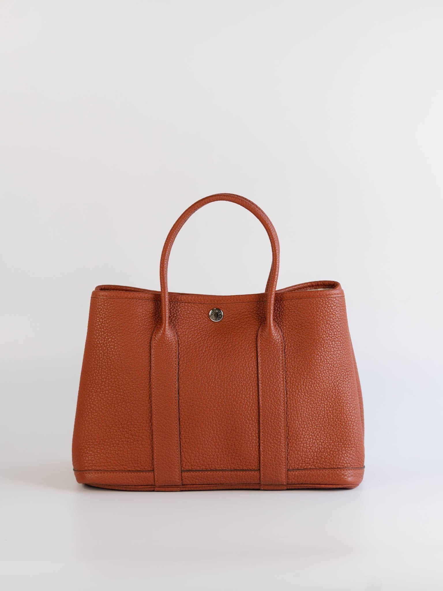 Garden Party Tote (GPT) 30 in Brique Clemence Leather PHW Stamp X | Purse Maison Luxury Bags Shop