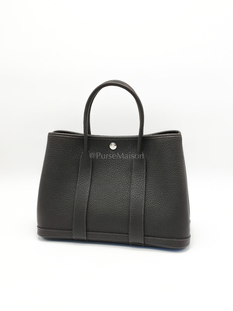 Garden Party Tote (GPT) 30 in Ebene Negonda Leather & Palladium Hardware Stamp B(2023) | Purse Maison Luxury Bags Shop