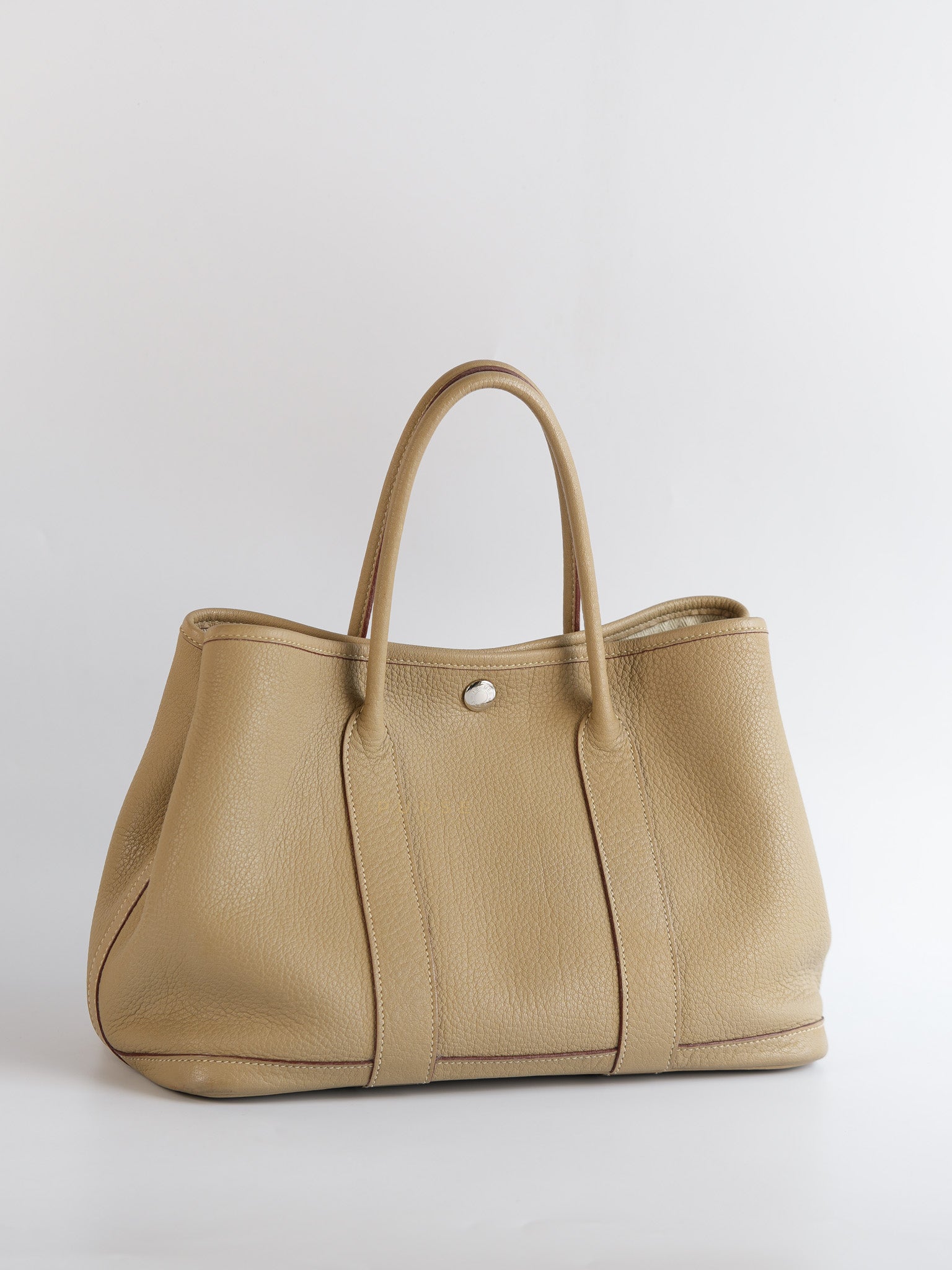 Garden Party Tote (GPT) 30 Trench Clemence Leather in Palladium Hardware Square L (2008) | Purse Maison Luxury Bags Shop