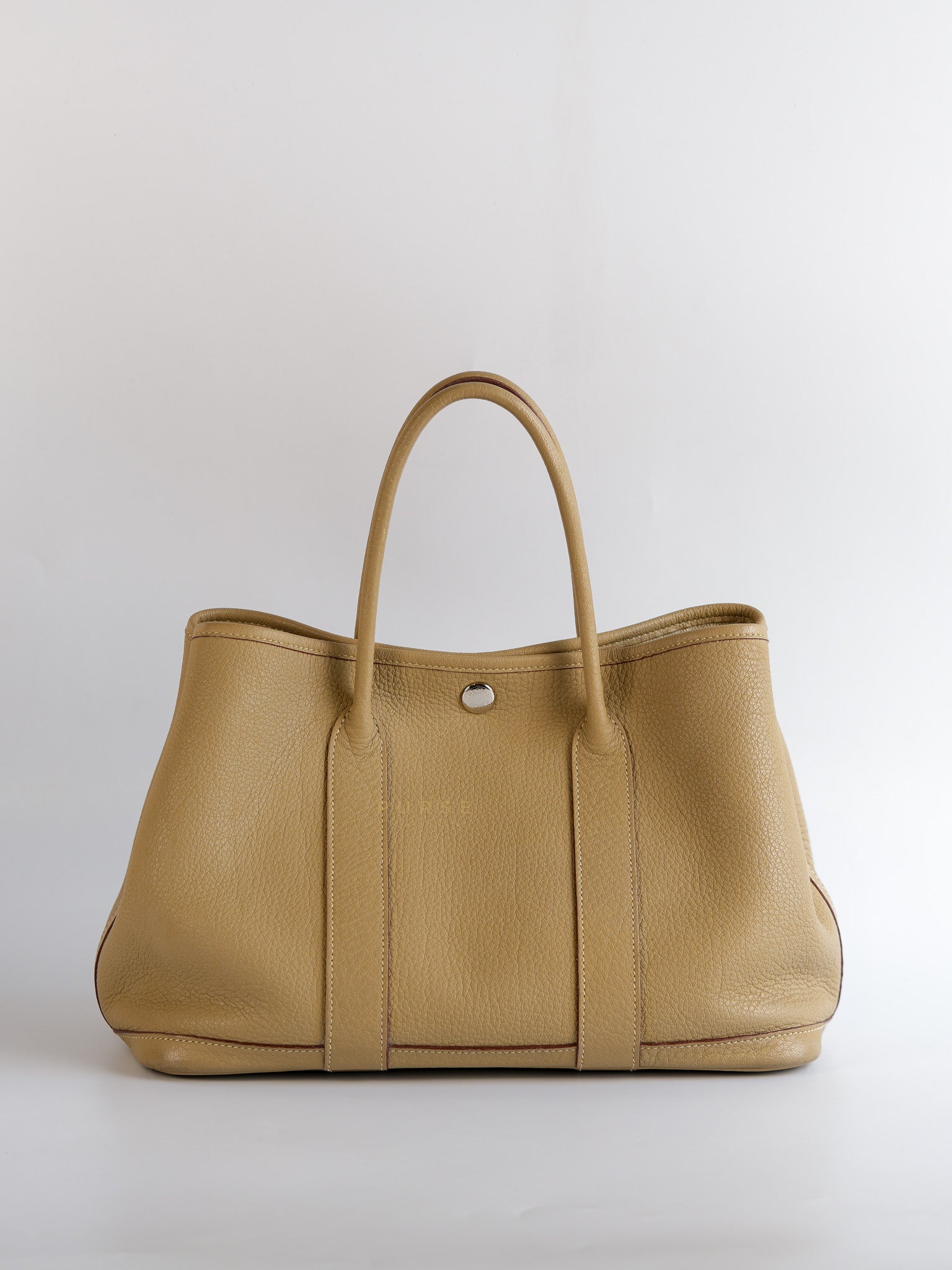 Garden Party Tote (GPT) 30 Trench Clemence Leather in Palladium Hardware Square L (2008) | Purse Maison Luxury Bags Shop