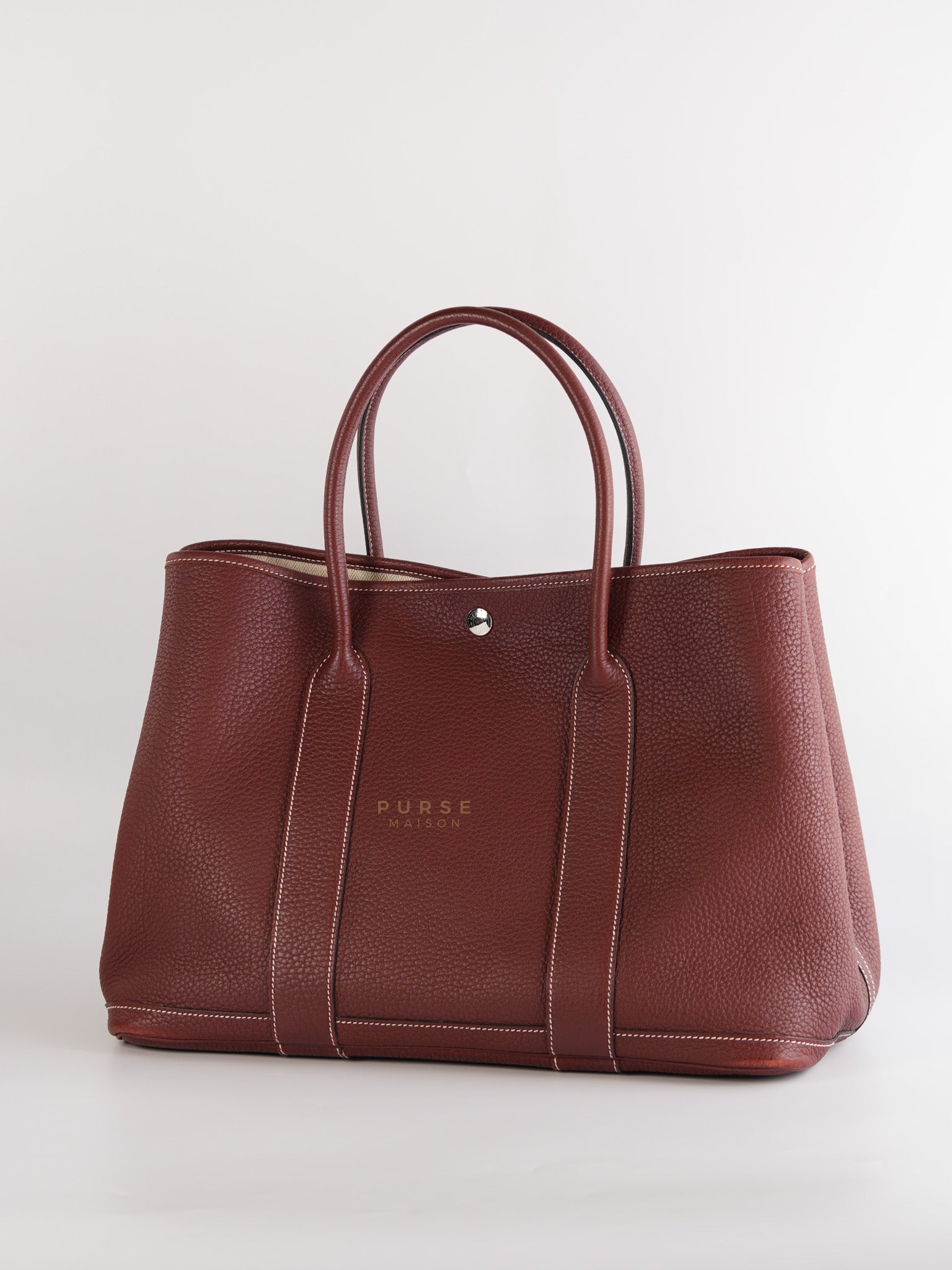 Garden Party Tote (GPT) 36 in Rouge Clemence Leather in Palladium Hardware Stamp Square Q (2013) | Purse Maison Luxury Bags Shop