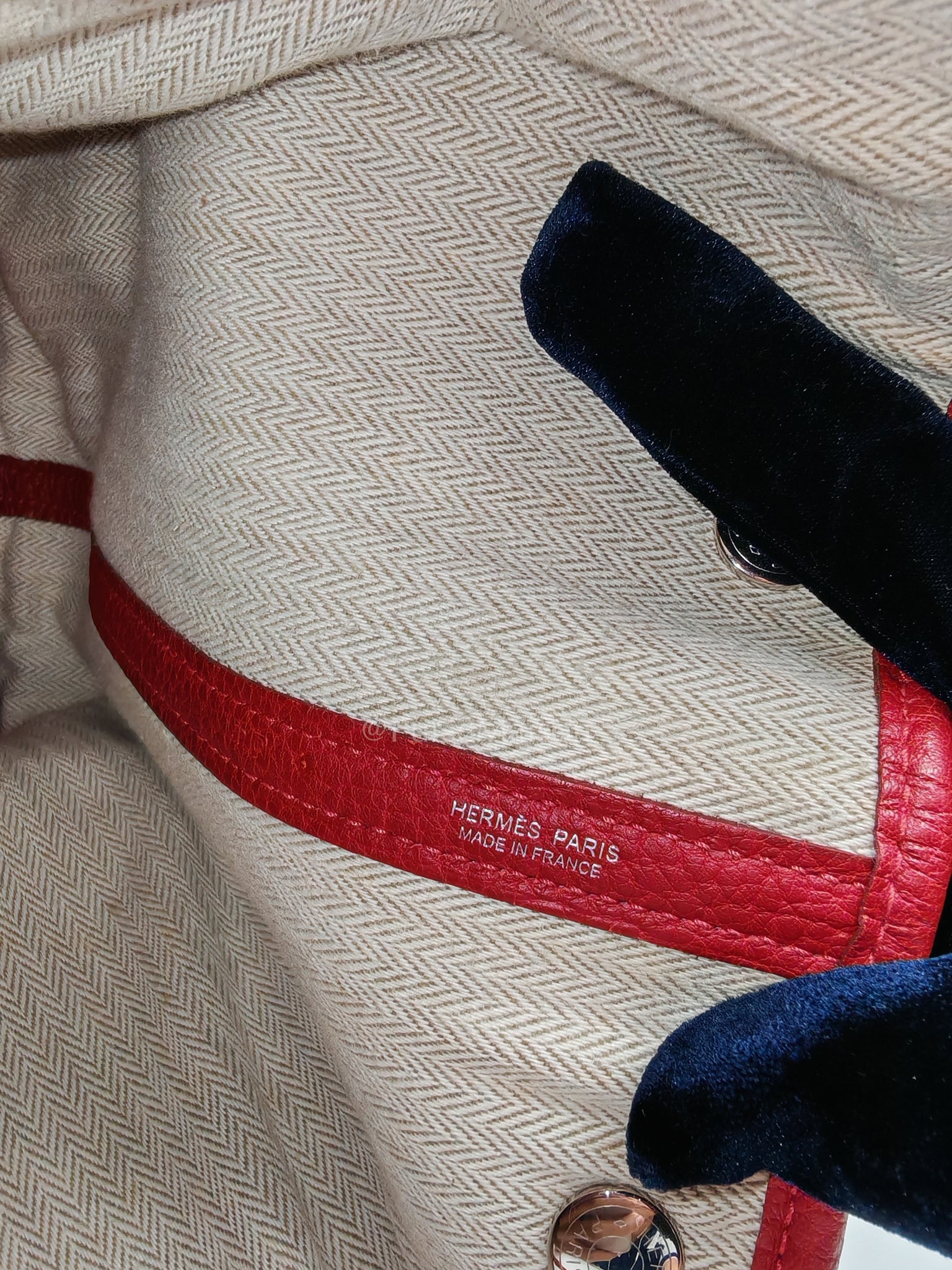Garden Party Tote (GPT) 36 Rouge Red in Negoda Leather Palladium Hardware Stamp Square Q (2013) | Purse Maison Luxury Bags Shop