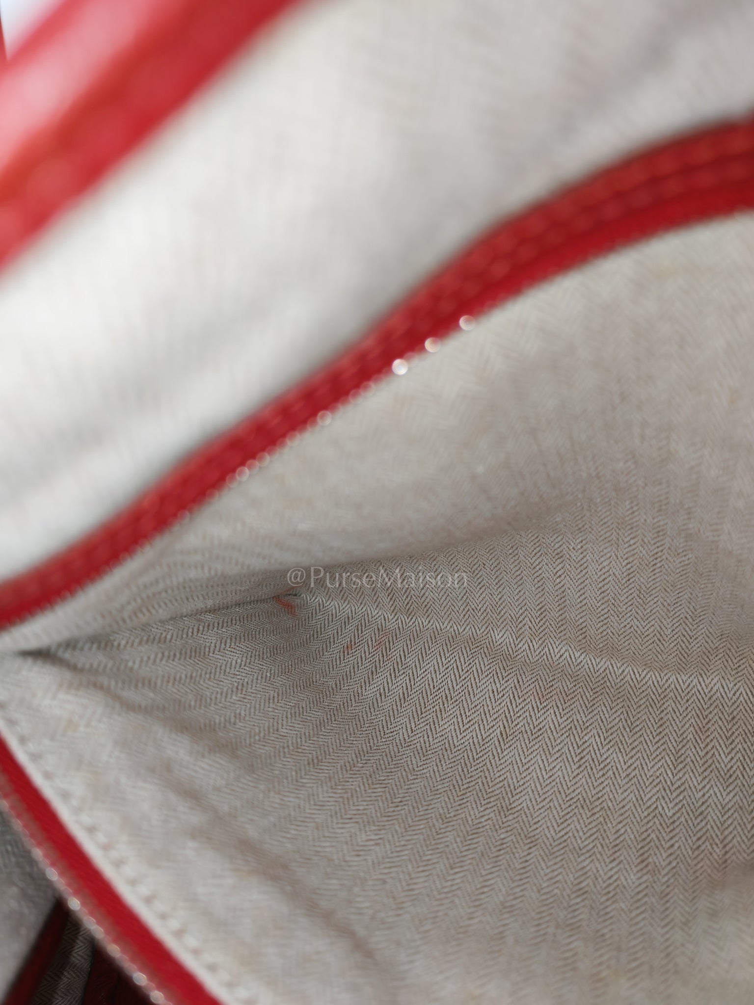 Garden Party Tote (GPT) 36 Rouge Red in Negoda Leather Palladium Hardware Stamp Square Q (2013) | Purse Maison Luxury Bags Shop