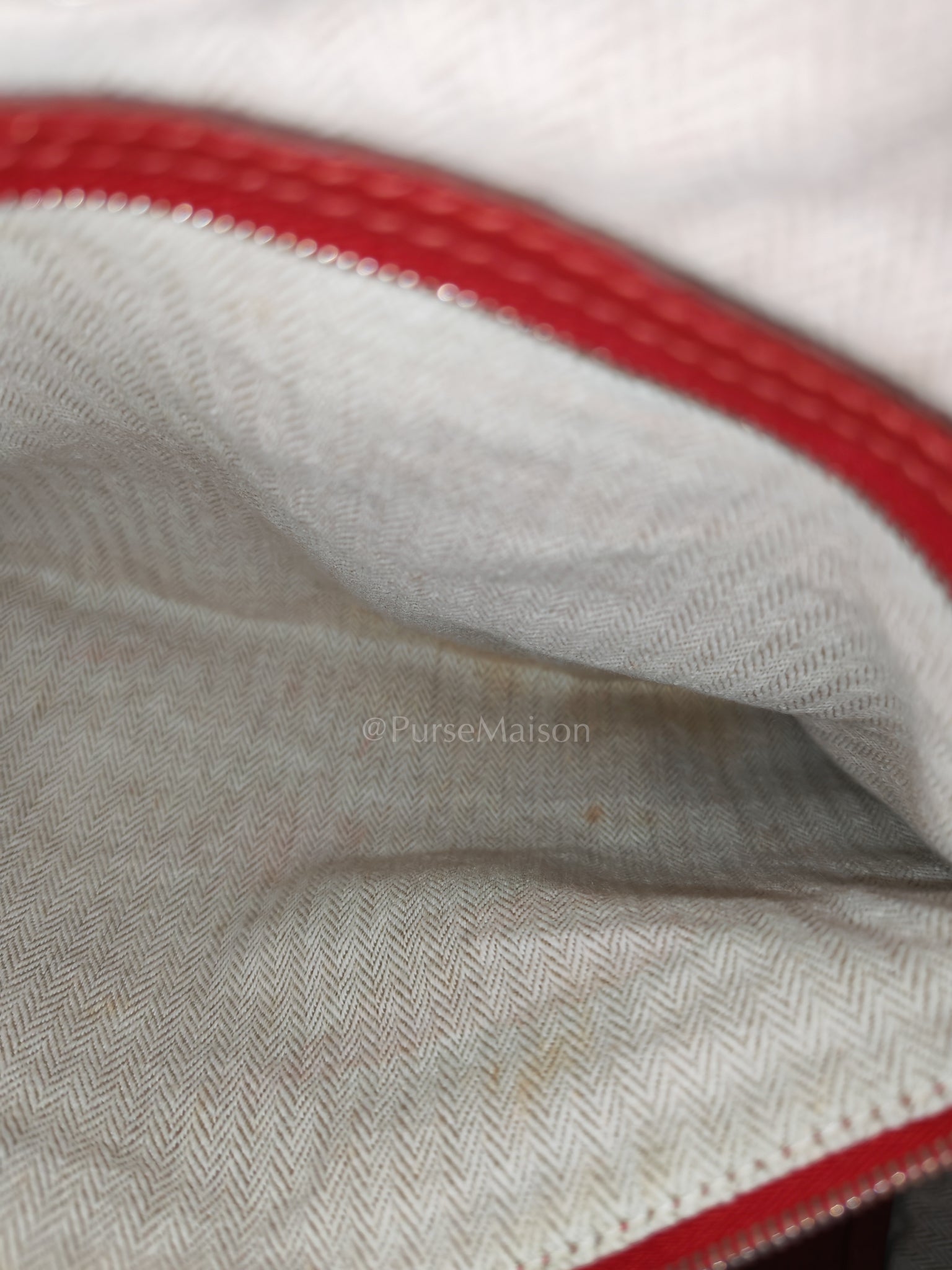 Garden Party Tote (GPT) 36 Rouge Red in Negoda Leather Palladium Hardware Stamp Square Q (2013) | Purse Maison Luxury Bags Shop