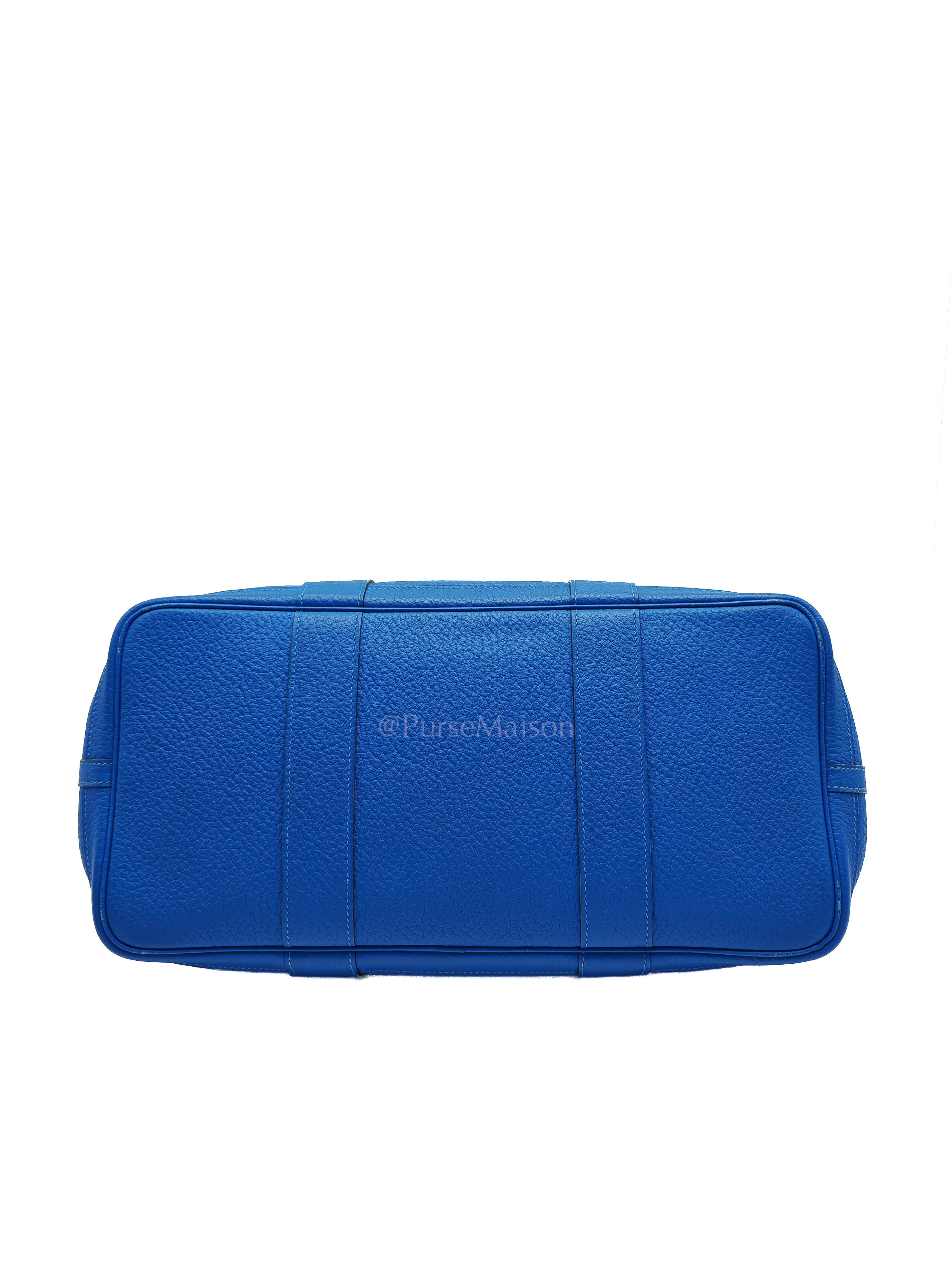 Garden Party Tote in Blue Hydra Fjord Leather and Palladium Hardware Stamp Square P (2012) | Purse Maison Luxury Bags Shop