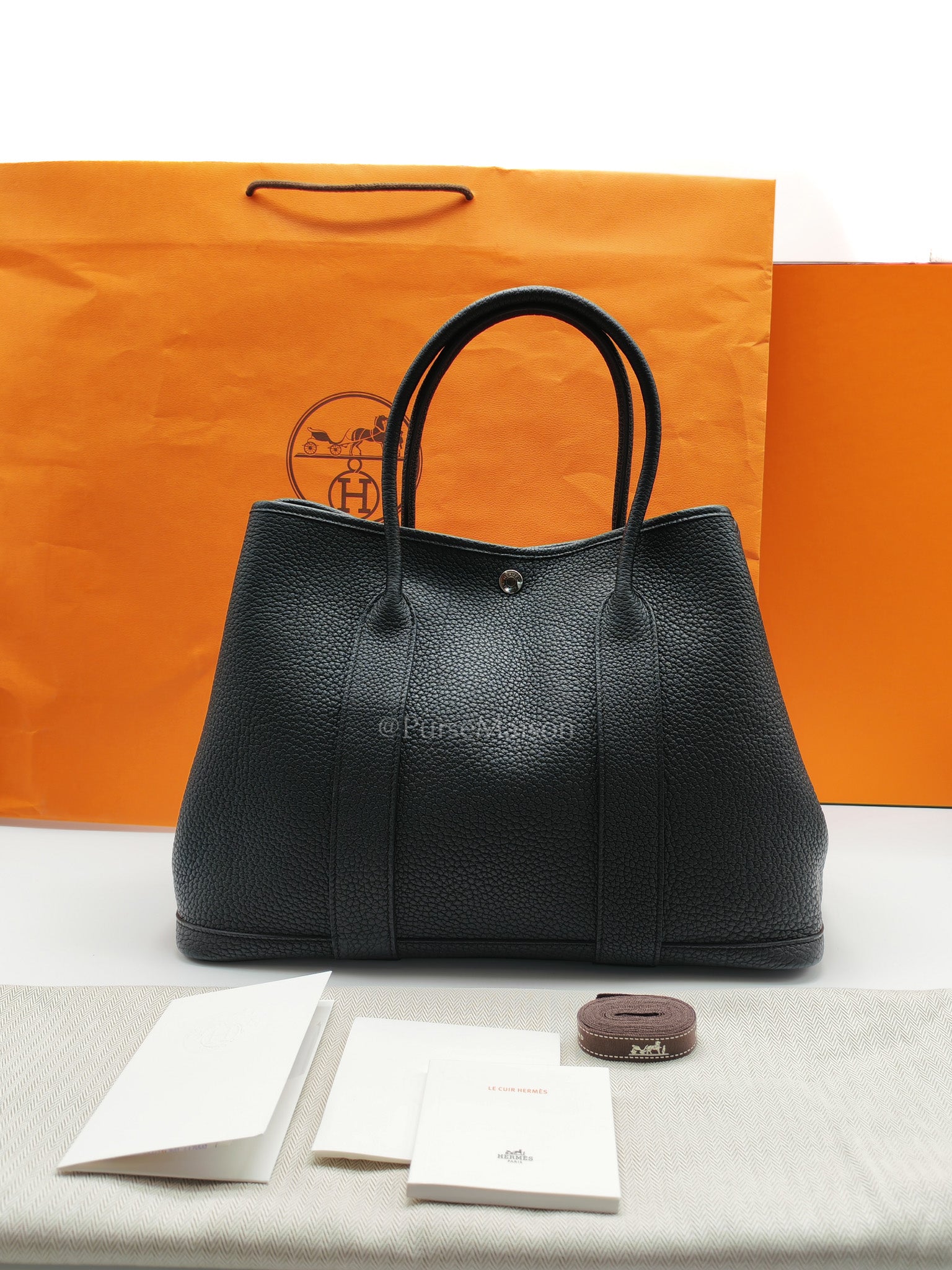 Garden Party Tote 36 (GPT) in Black Veau Negonda Leather and Palladium Hardware  Stamp G (2026)