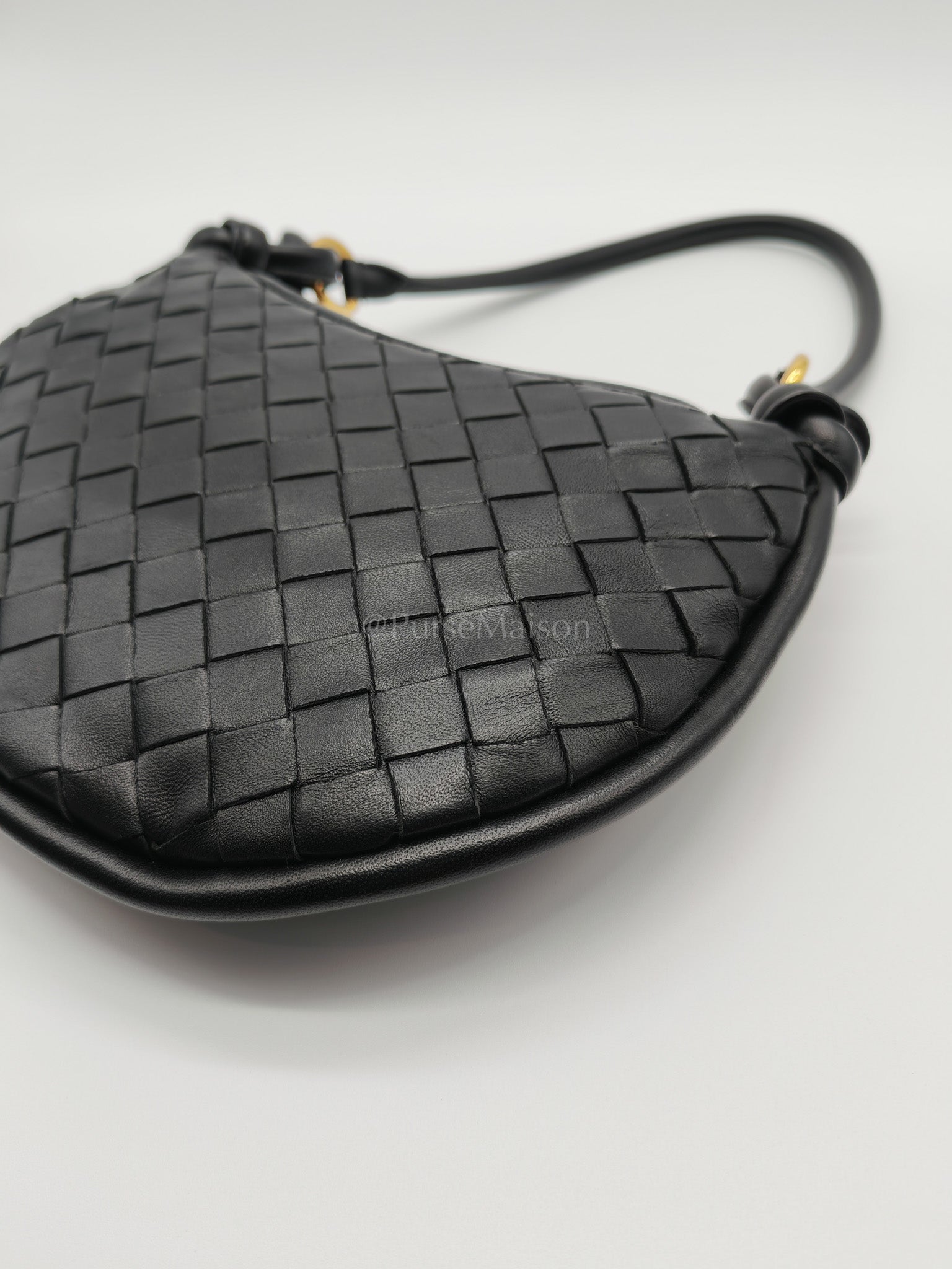 Gemelli Small in Black Intrecciato Nappa Leather Shoulder Bag | Purse Maison Luxury Bags Shop