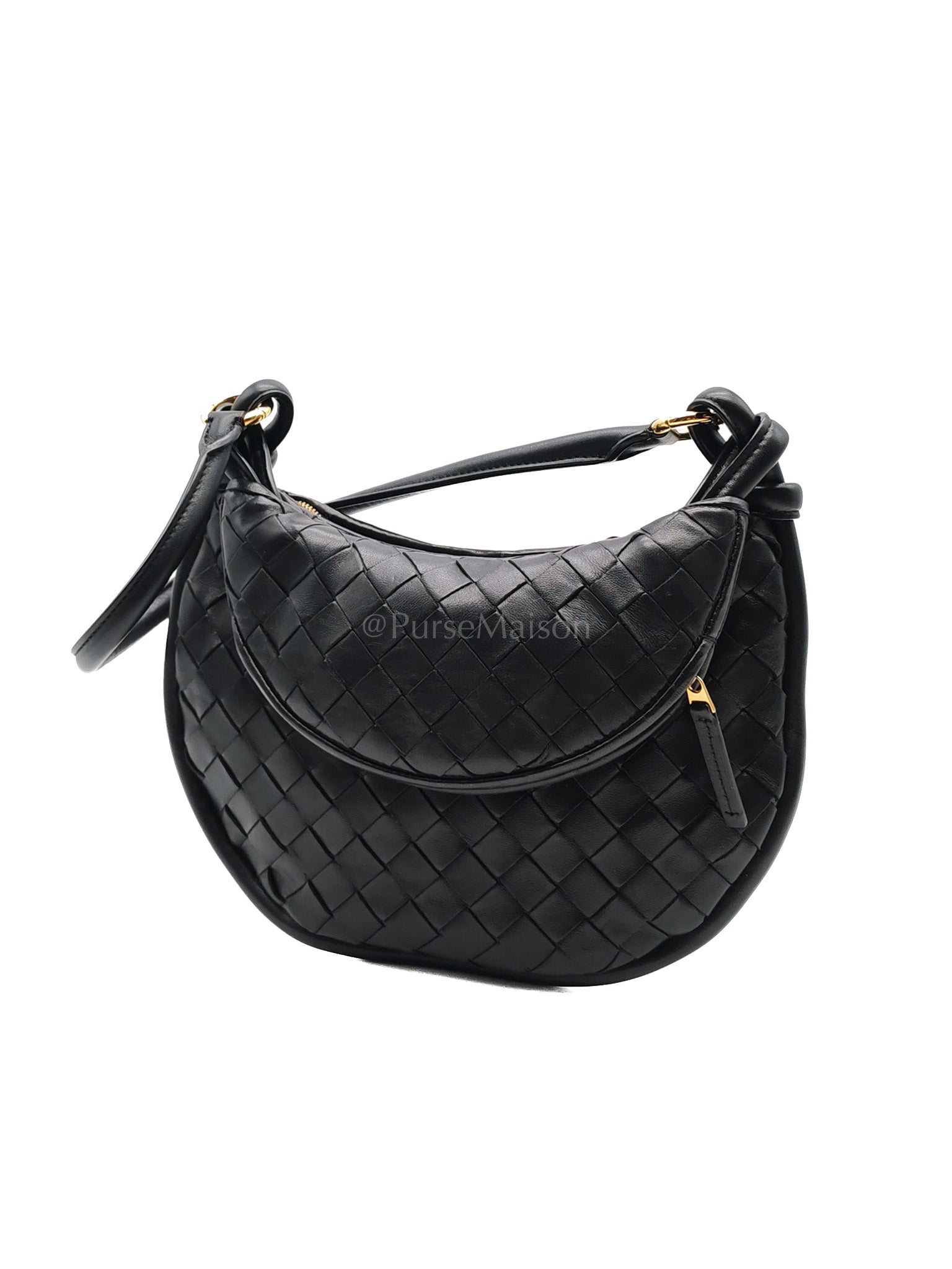 Gemelli Small in Black Intrecciato Nappa Leather Shoulder Bag | Purse Maison Luxury Bags Shop