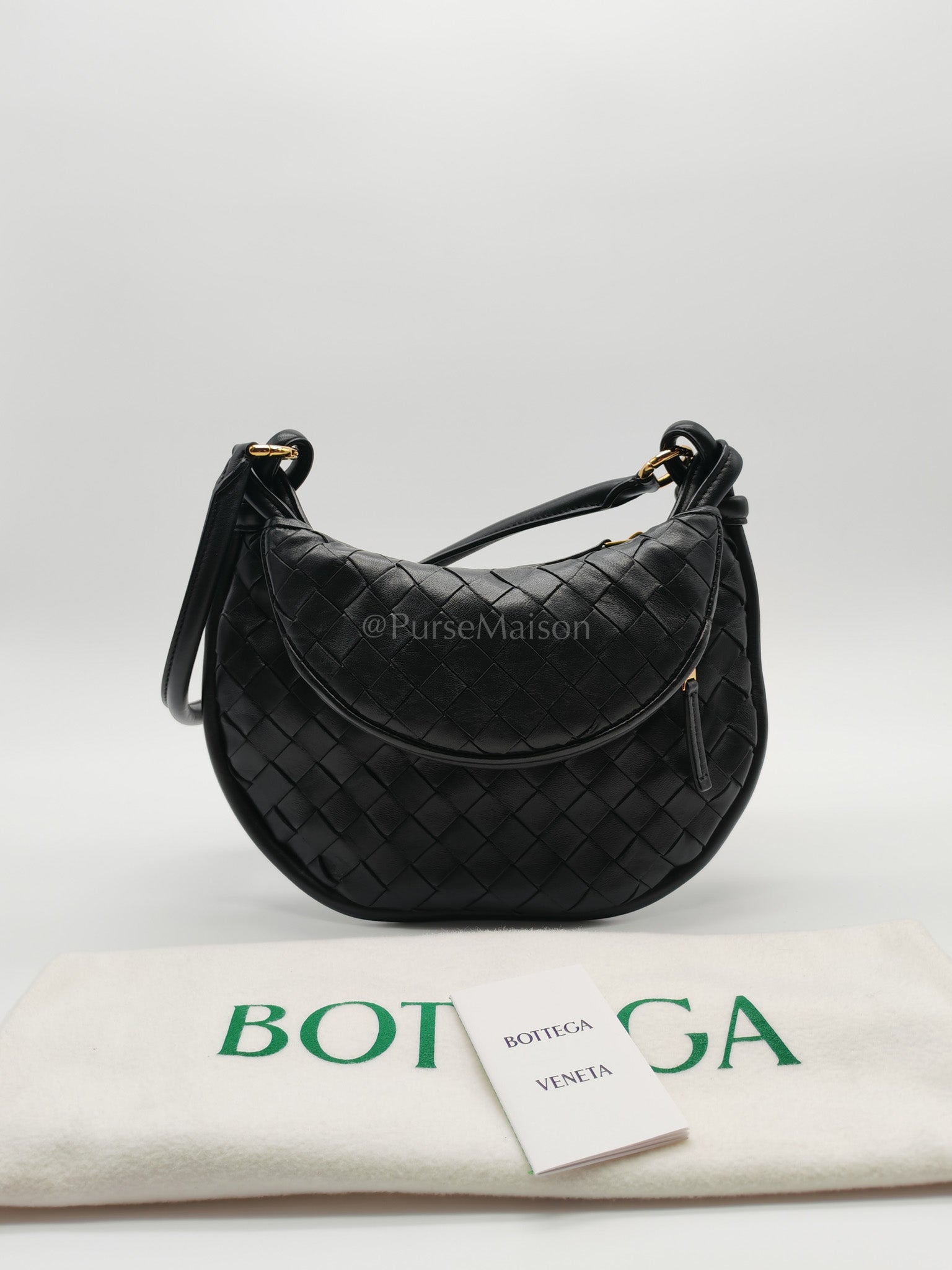 Gemelli Small in Black Intrecciato Nappa Leather Shoulder Bag | Purse Maison Luxury Bags Shop