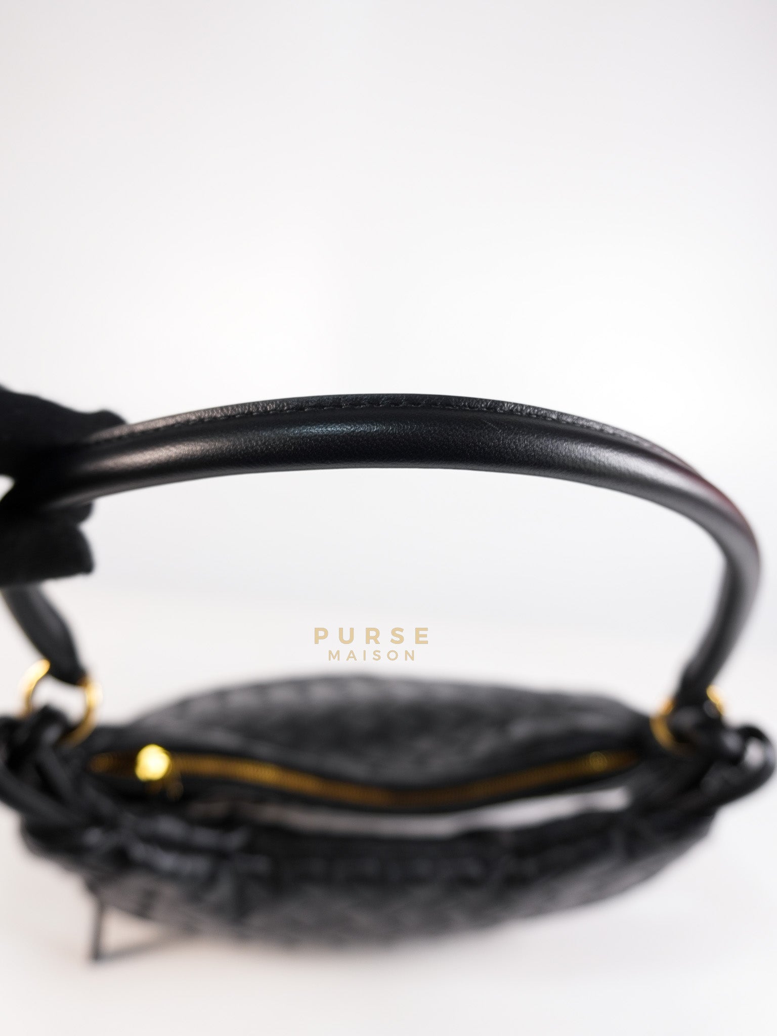 Gemeni Shoulder Bag Medium in Black Leather | Purse Maison Luxury Bags Shop