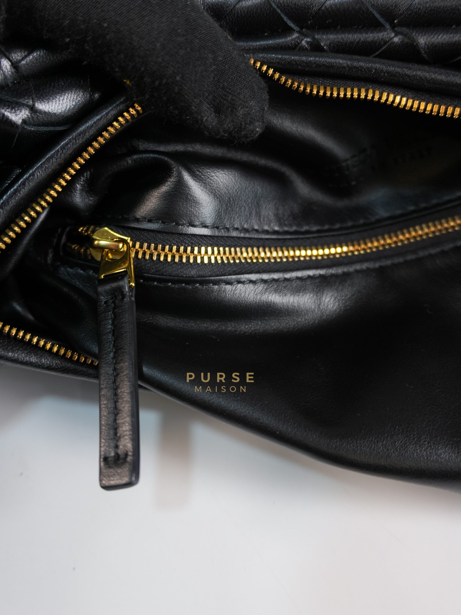 Gemeni Shoulder Bag Medium in Black Leather | Purse Maison Luxury Bags Shop