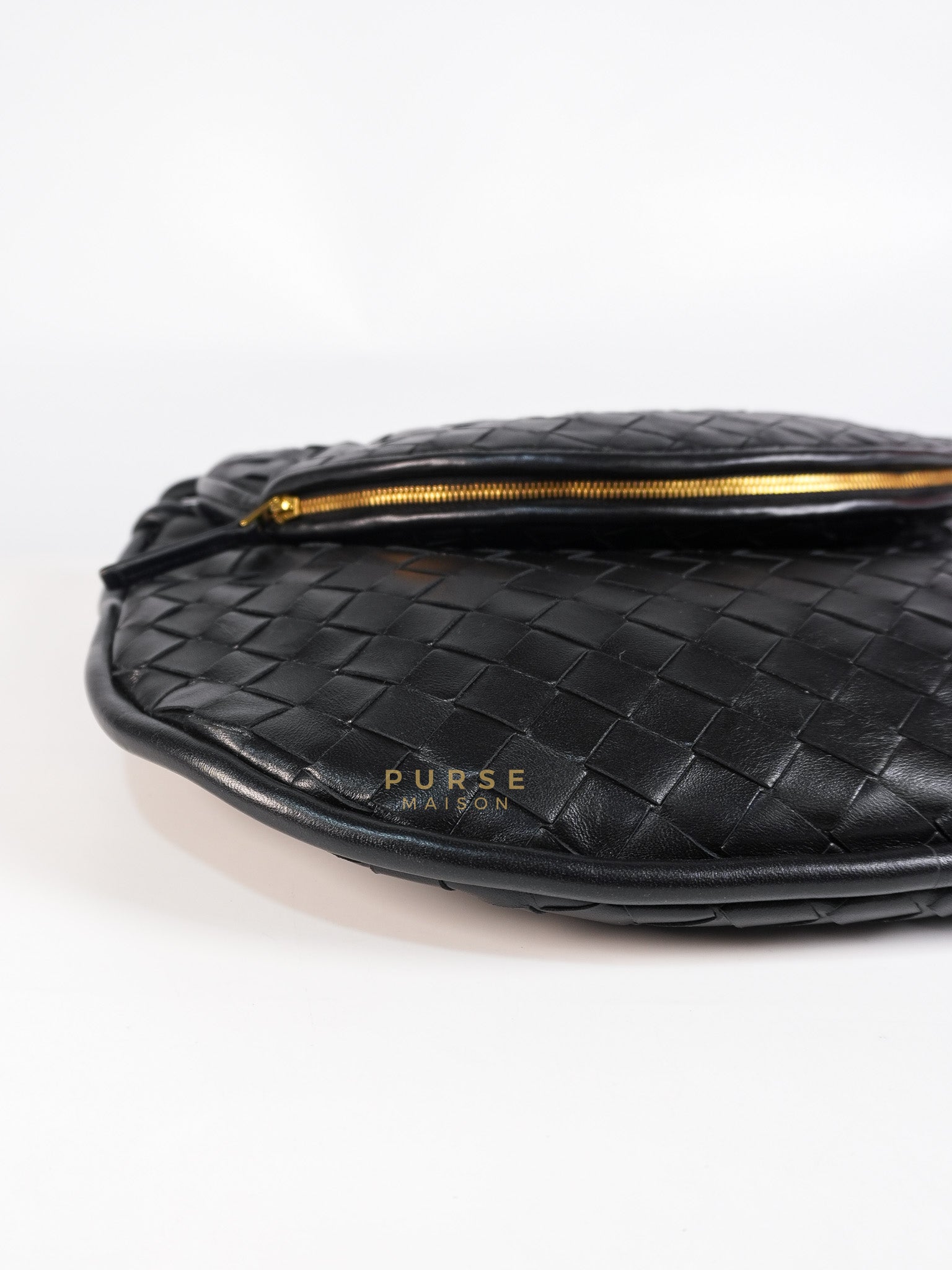 Gemeni Shoulder Bag Medium in Black Leather | Purse Maison Luxury Bags Shop