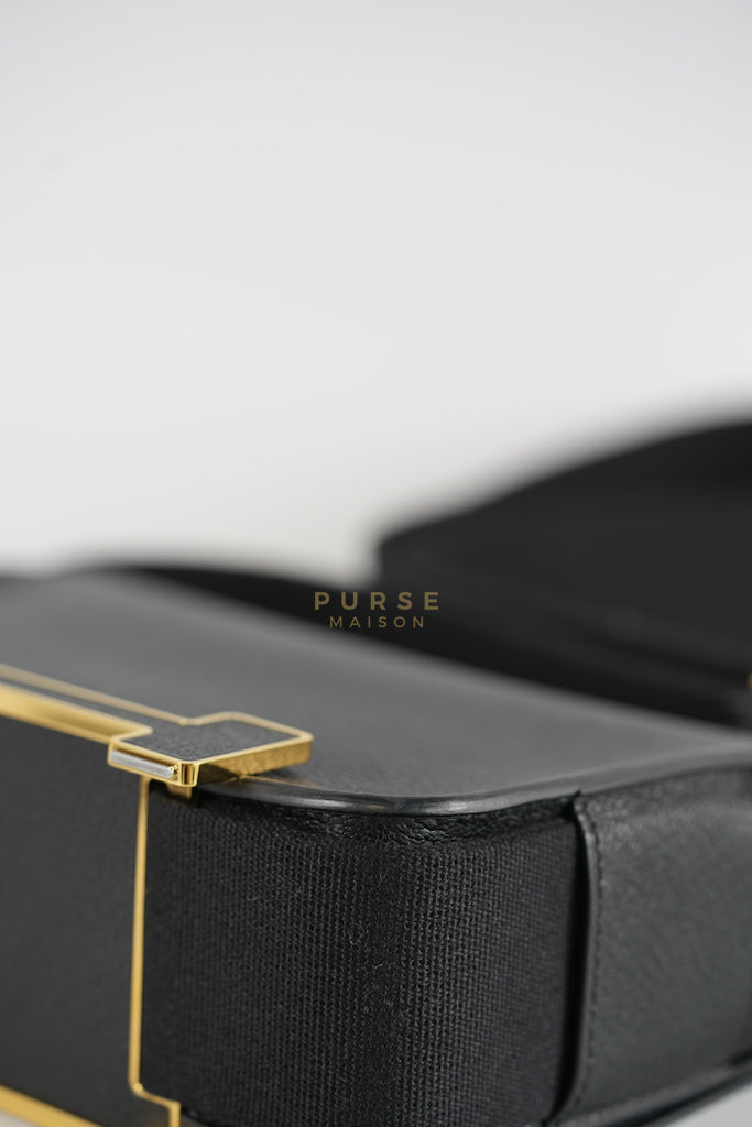 Geta Bag in Black Chevre Mysore Leather and Gold Hardware Stamp B (2023) | Purse Maison Luxury Bags Shop