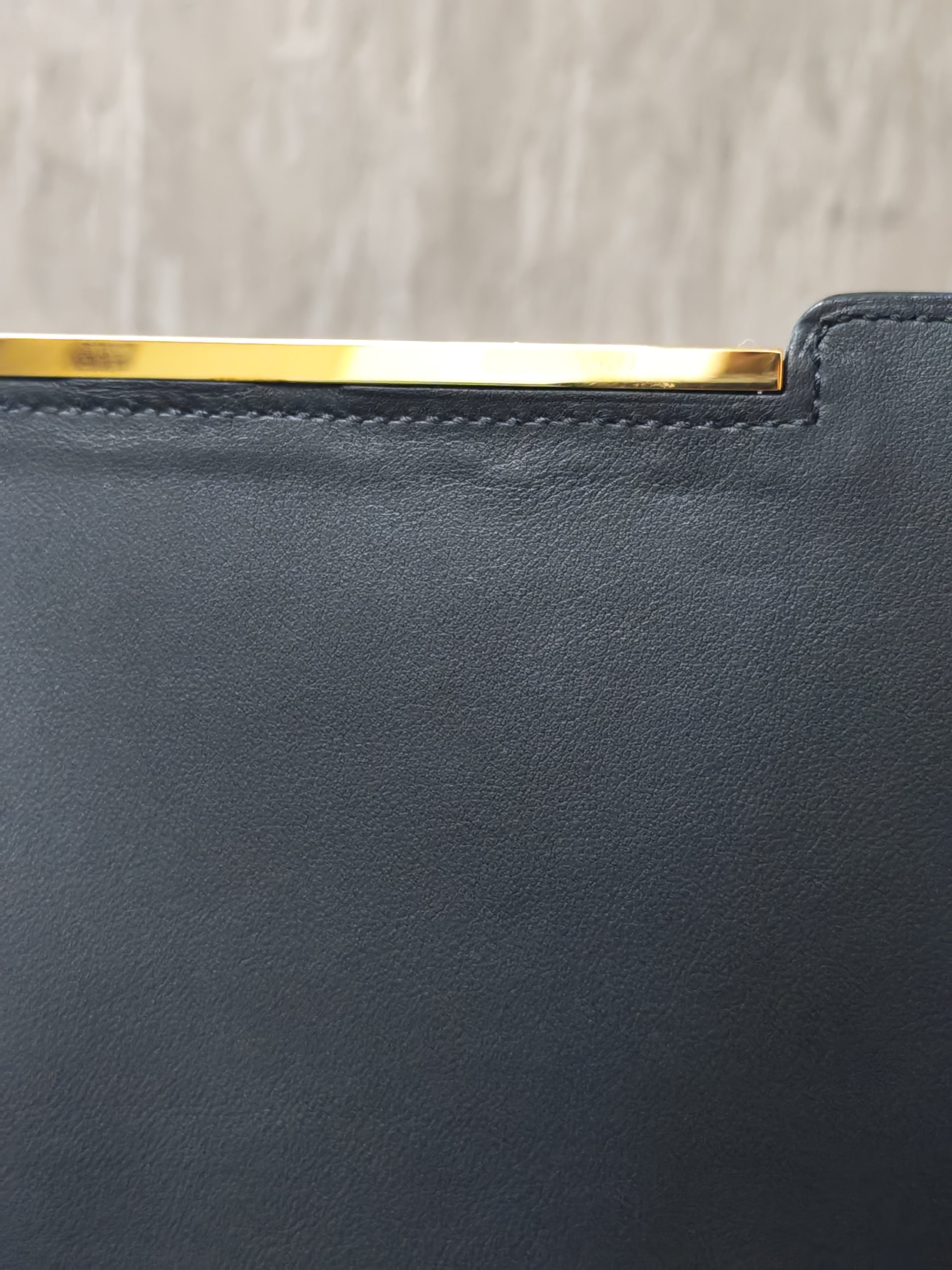 Geta Bag in Black Chevre Mysore Leather and Gold Hardware Stamp B (2023) | Purse Maison Luxury Bags Shop