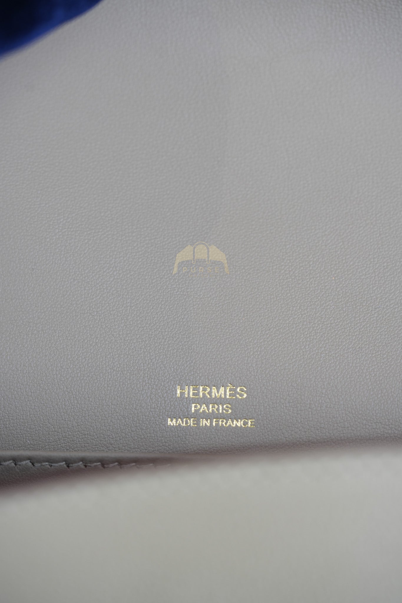 Geta Bag in Etoupe Chevre Mysore Leather & Gold Hardware Stamp B (2023) | Purse Maison Luxury Bags Shop