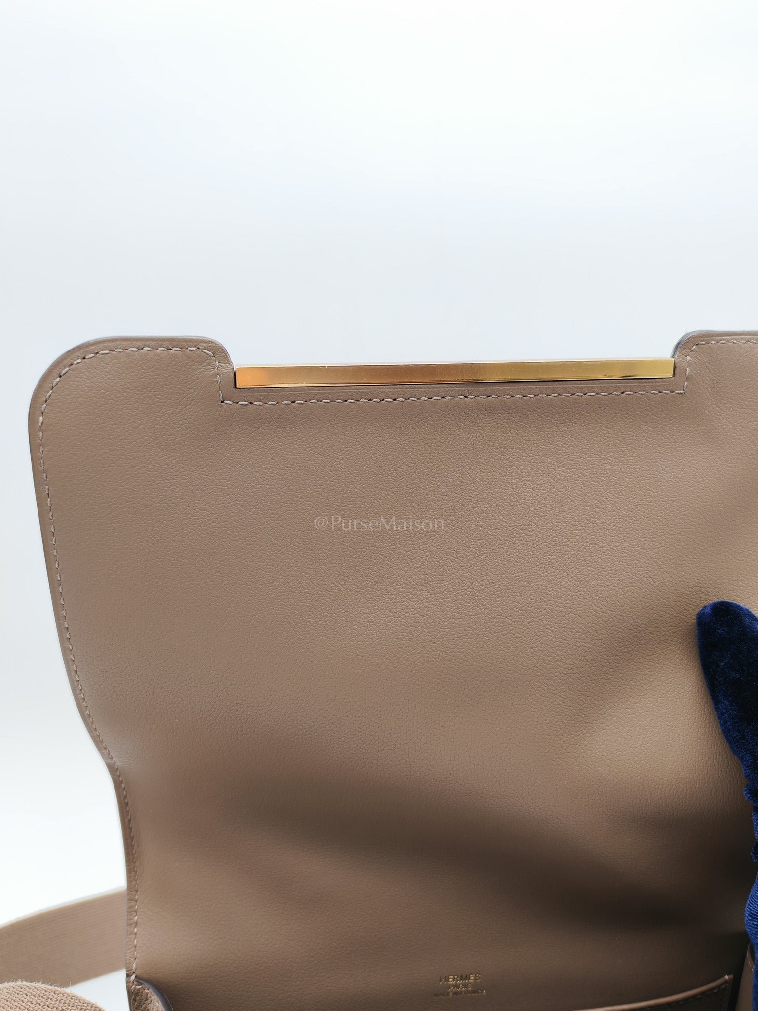 Geta Etoupe in Mysore Chevre Leather and Gold Hardware Stamp U (2022) | Purse Maison Luxury Bags Shop