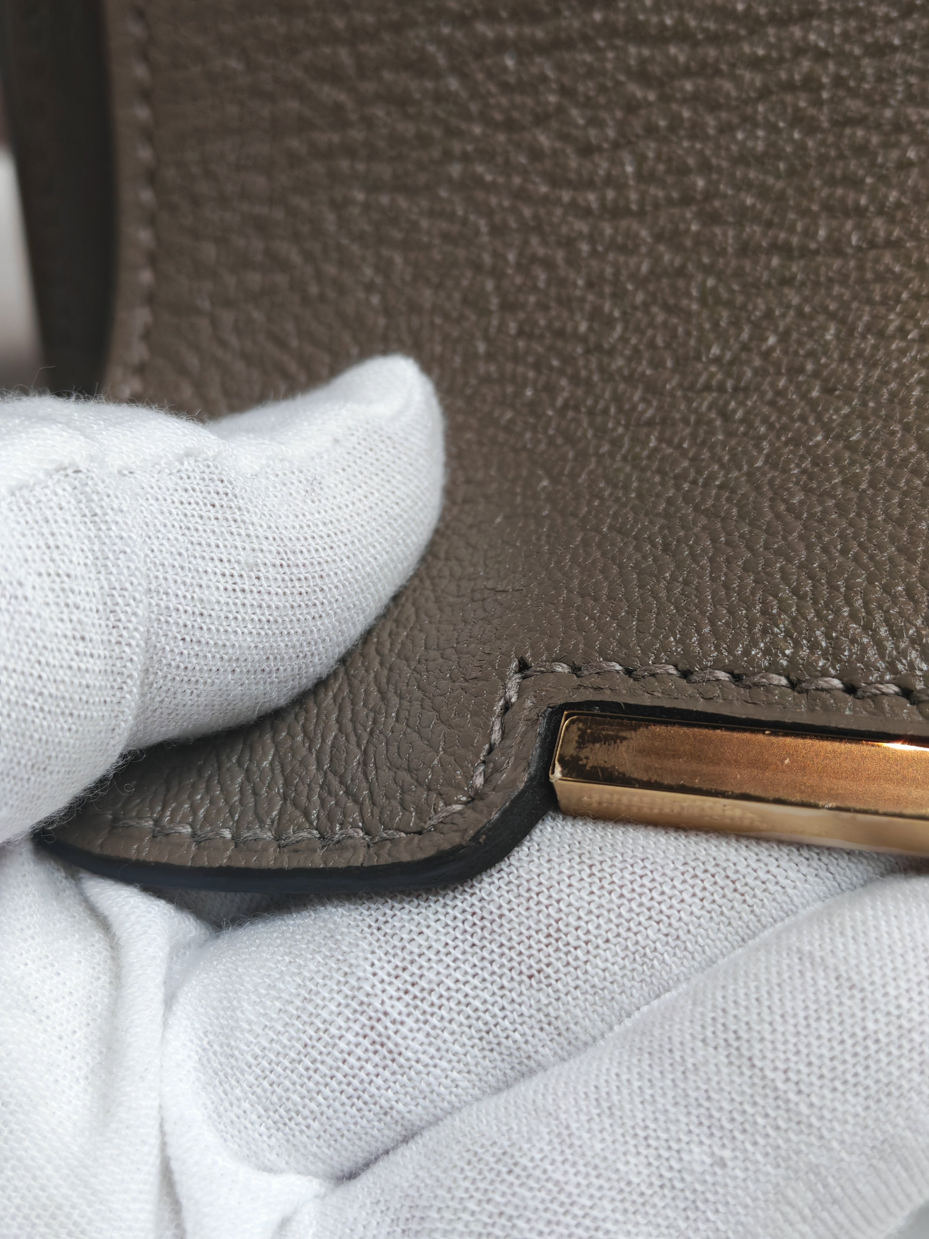 Geta Etoupe in Mysore Chevre Leather and Gold Hardware Stamp U (2022) | Purse Maison Luxury Bags Shop