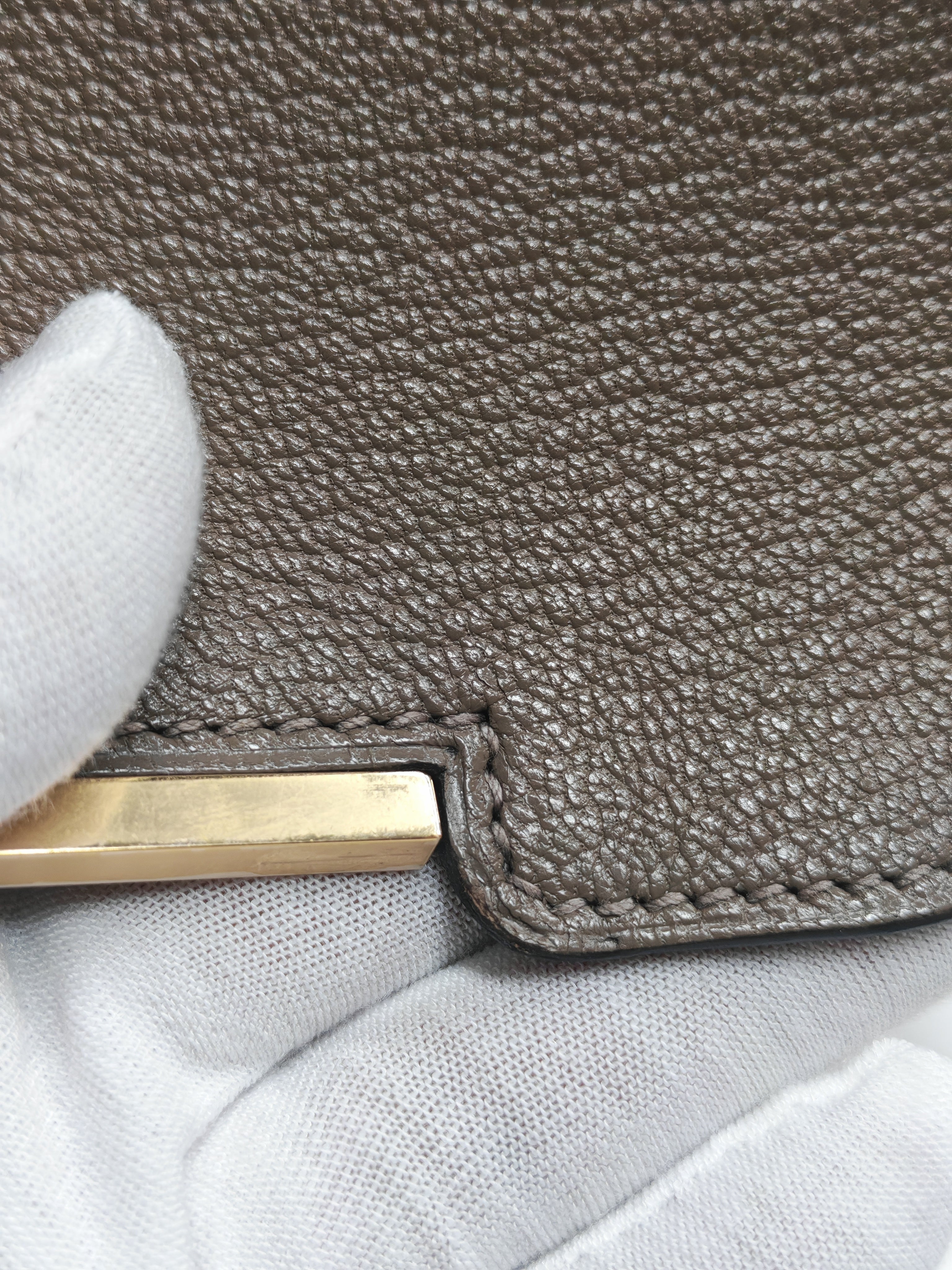 Geta Etoupe in Mysore Chevre Leather and Gold Hardware Stamp U (2022) | Purse Maison Luxury Bags Shop