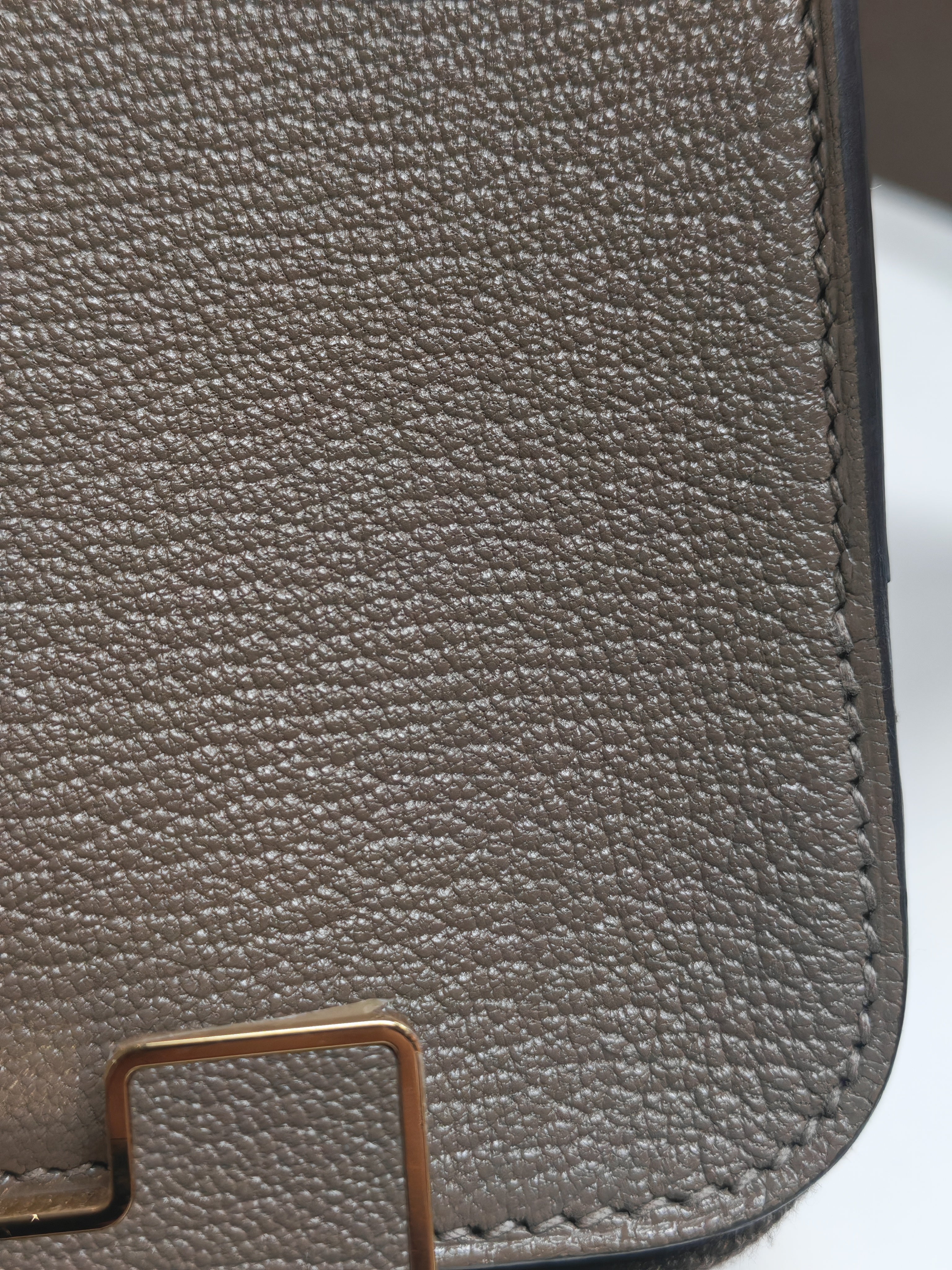 Geta Etoupe in Mysore Chevre Leather and Gold Hardware Stamp U (2022) | Purse Maison Luxury Bags Shop