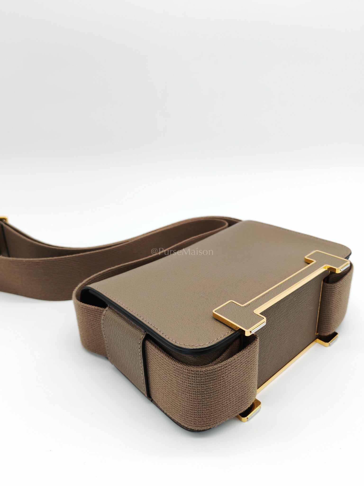 Geta Etoupe in Mysore Chevre Leather and Gold Hardware Stamp U (2022) | Purse Maison Luxury Bags Shop