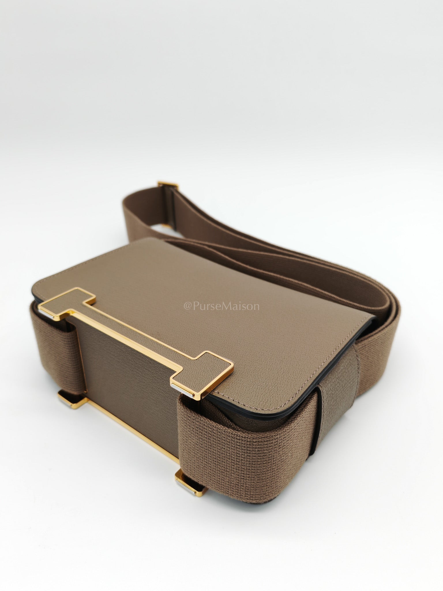 Geta Etoupe in Mysore Chevre Leather and Gold Hardware Stamp U (2022) | Purse Maison Luxury Bags Shop