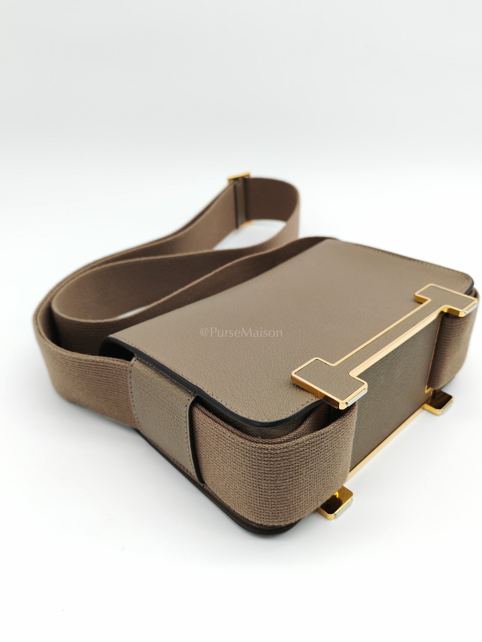 Geta Etoupe in Mysore Chevre Leather and Gold Hardware Stamp U (2022) | Purse Maison Luxury Bags Shop