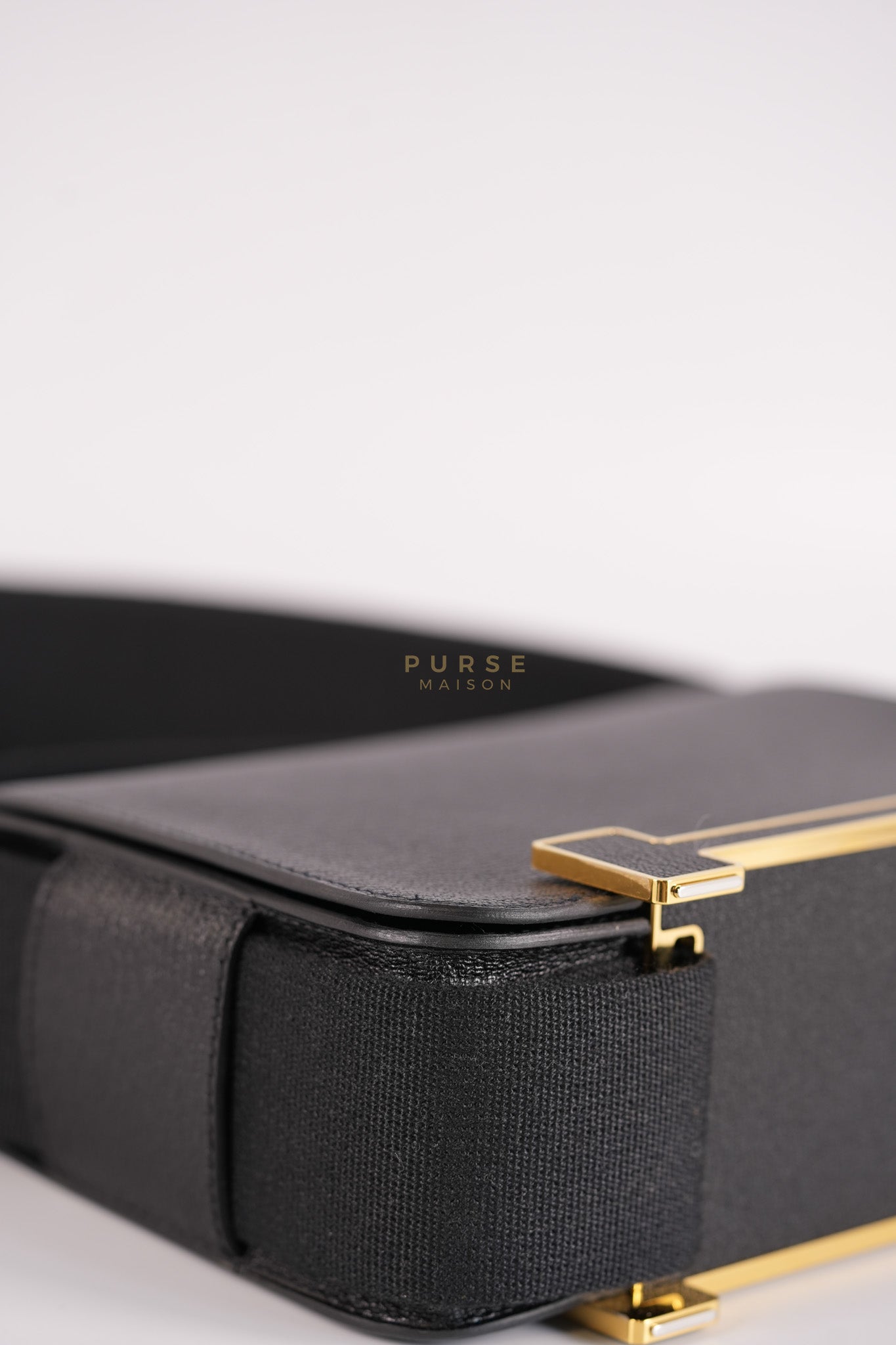 Geta in Black Chevre Mysore Sangle Fibre and Gold Hardware Stamp U (2022) | Purse Maison Luxury Bags Shop