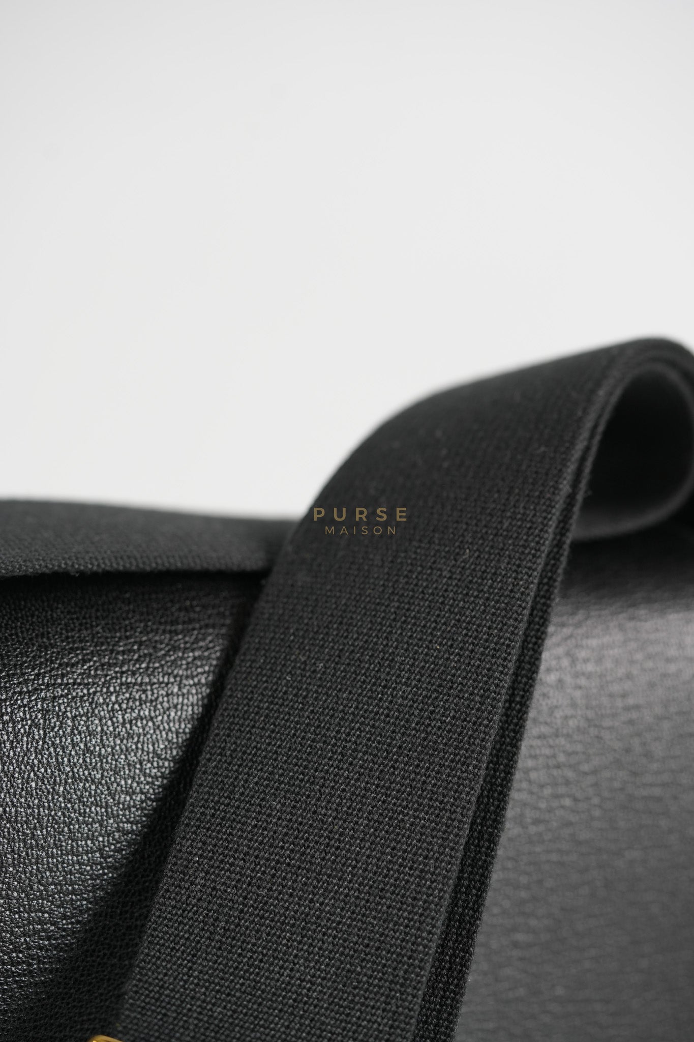 Geta in Black Chevre Mysore Sangle Fibre and Gold Hardware Stamp U (2022) | Purse Maison Luxury Bags Shop