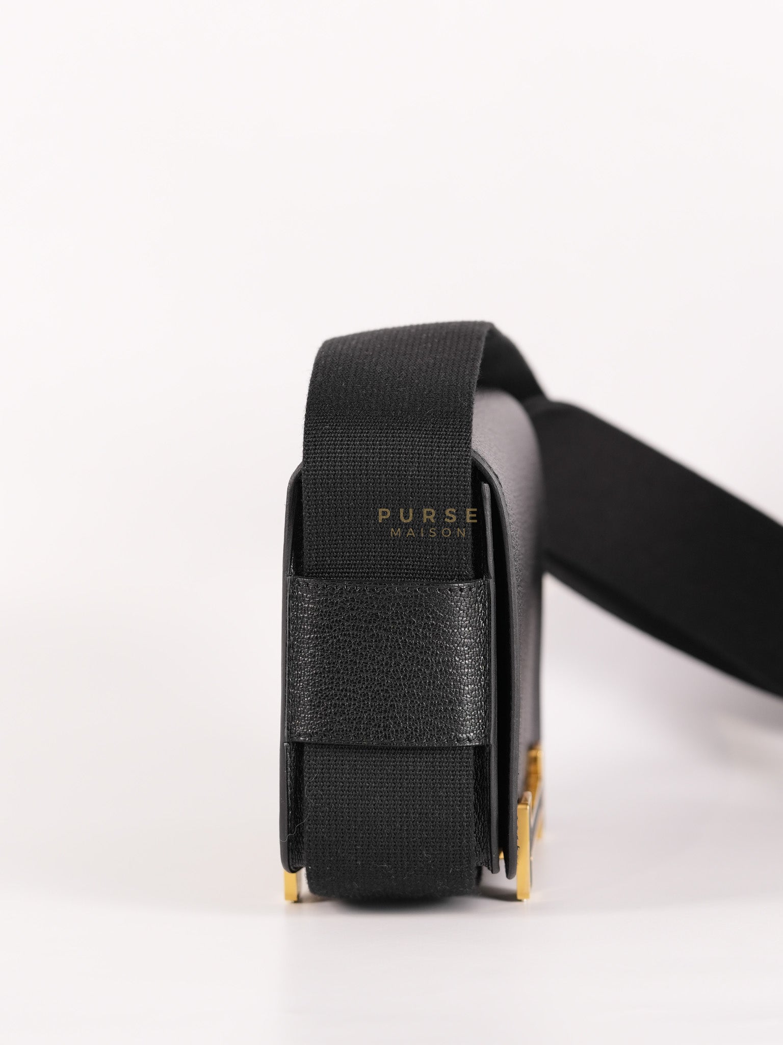 Geta in Black Chevre Mysore Sangle Fibre and Gold Hardware Stamp U (2022) | Purse Maison Luxury Bags Shop