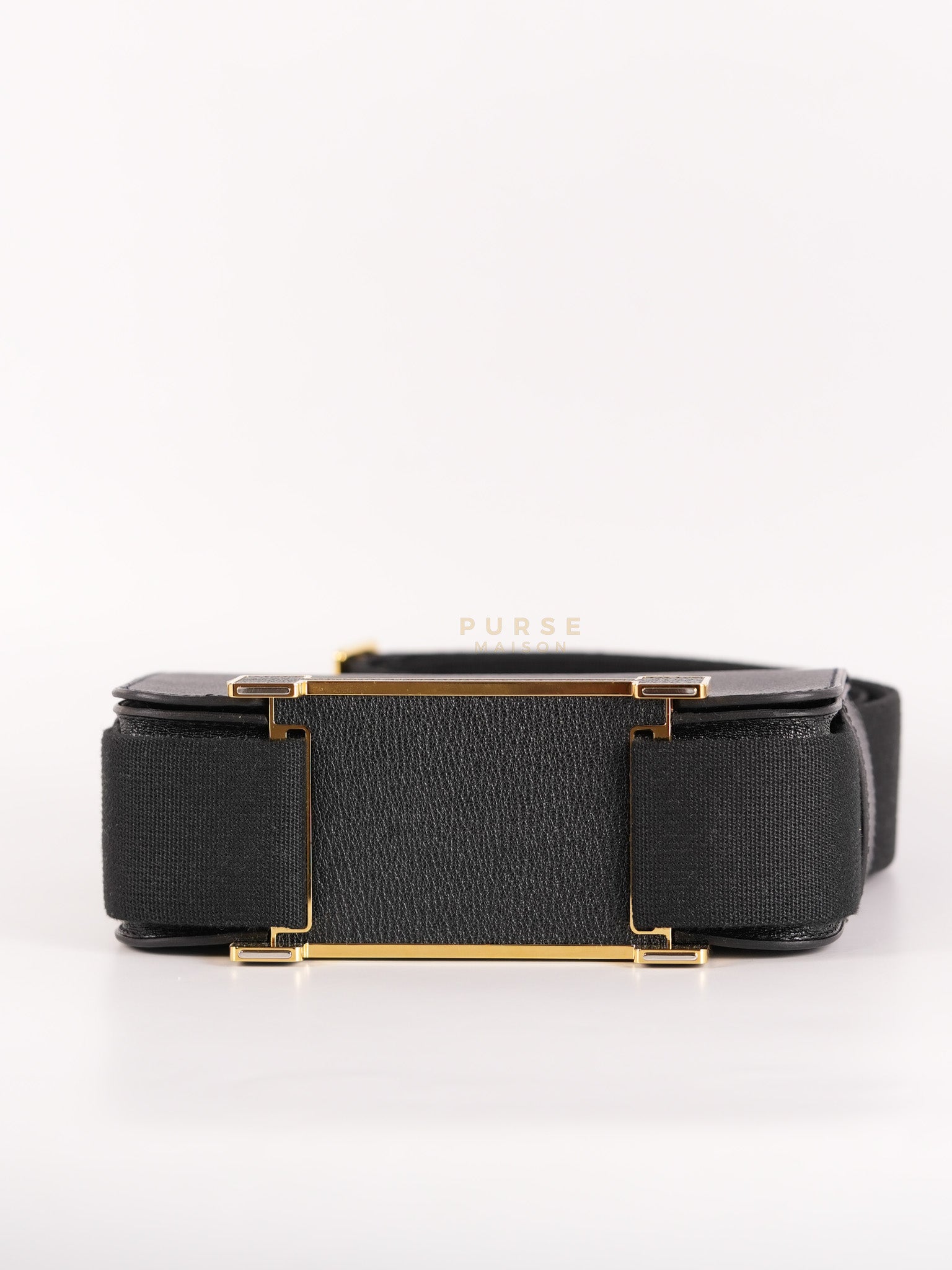 Geta in Black Chevre Mysore Sangle Fibre and Gold Hardware Stamp U (2022) | Purse Maison Luxury Bags Shop
