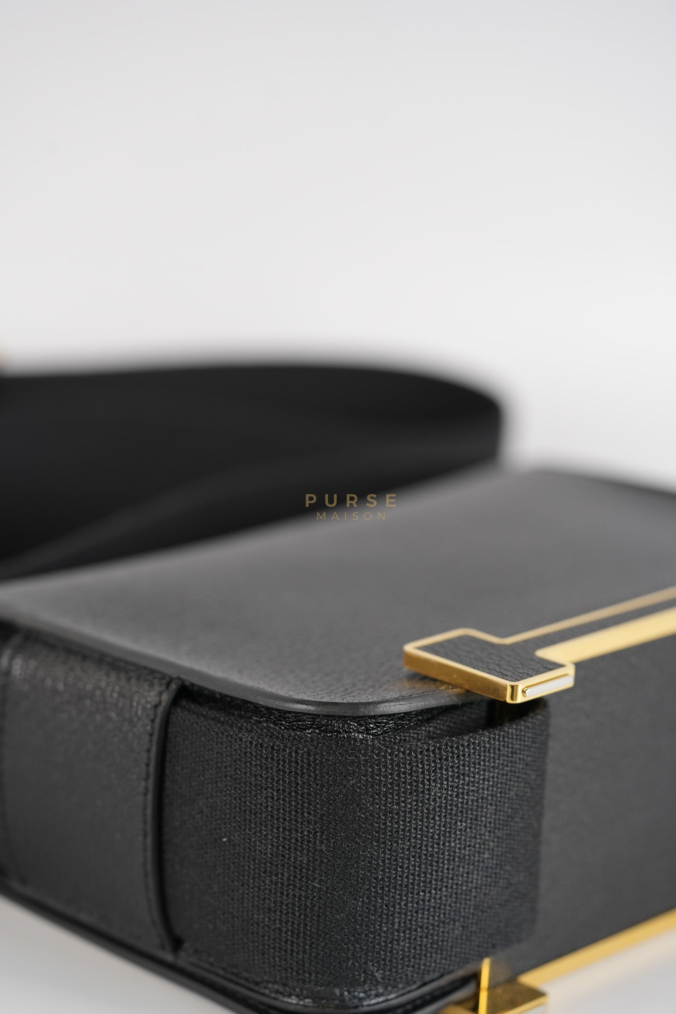 Geta in Black Chevre Mysore Sangle Fibre and Gold Hardware Stamp U (2022) | Purse Maison Luxury Bags Shop