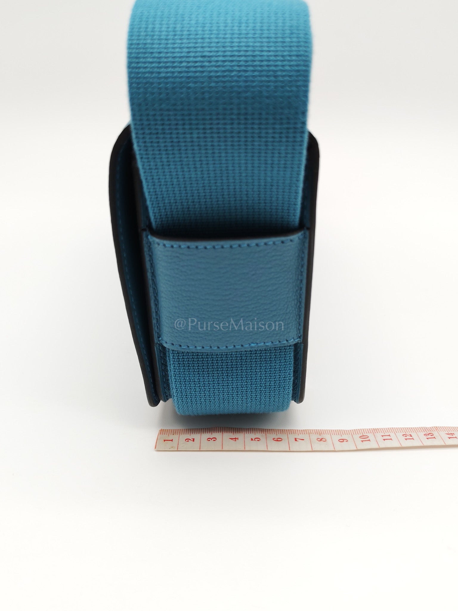 Geta in Blue Jean Chevre Mysore Leather Palladium Stamp W(2024) | Purse Maison Luxury Bags Shop
