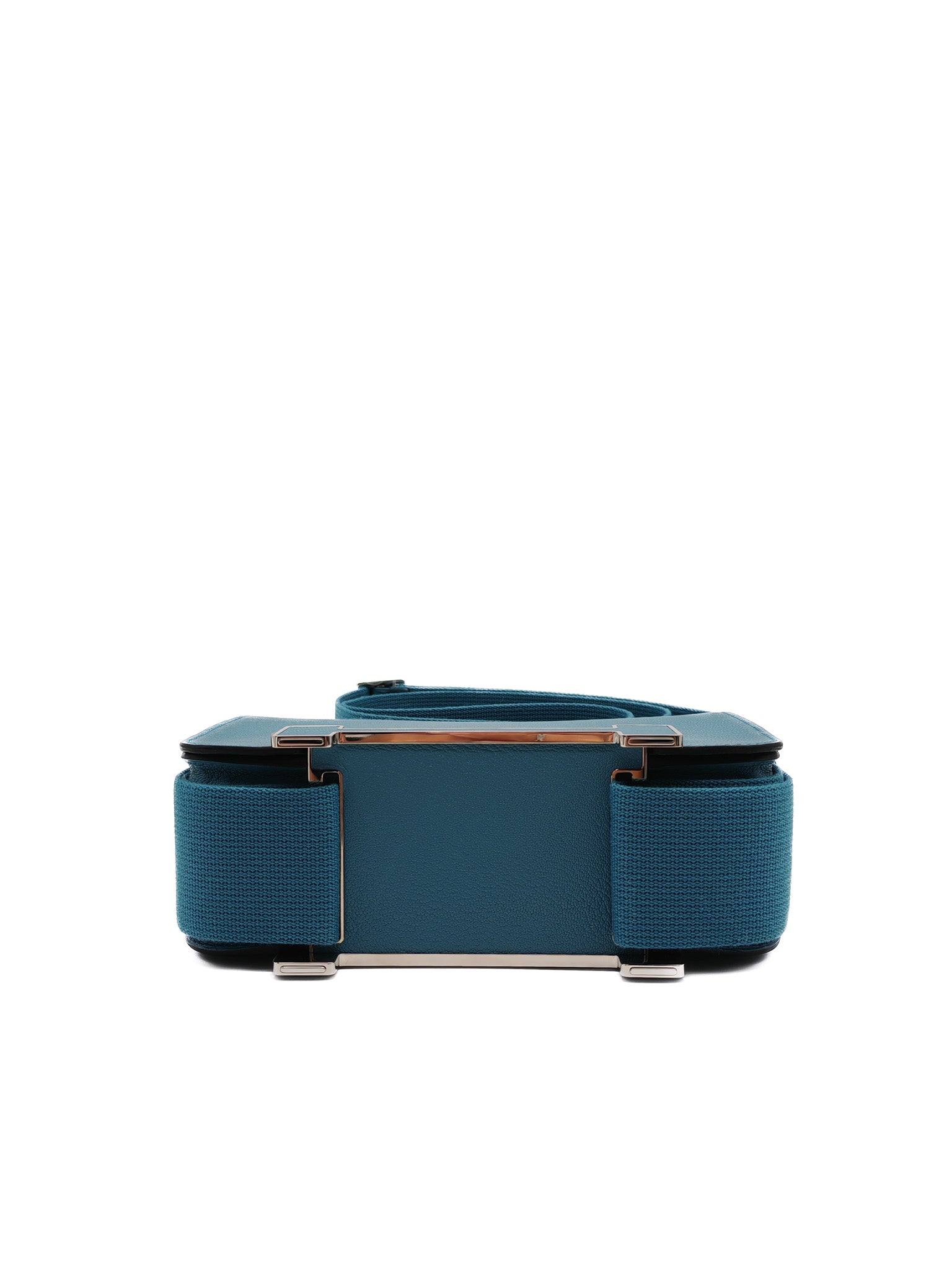 Geta in Blue Jean Chevre Mysore Leather Palladium Stamp W(2024) | Purse Maison Luxury Bags Shop